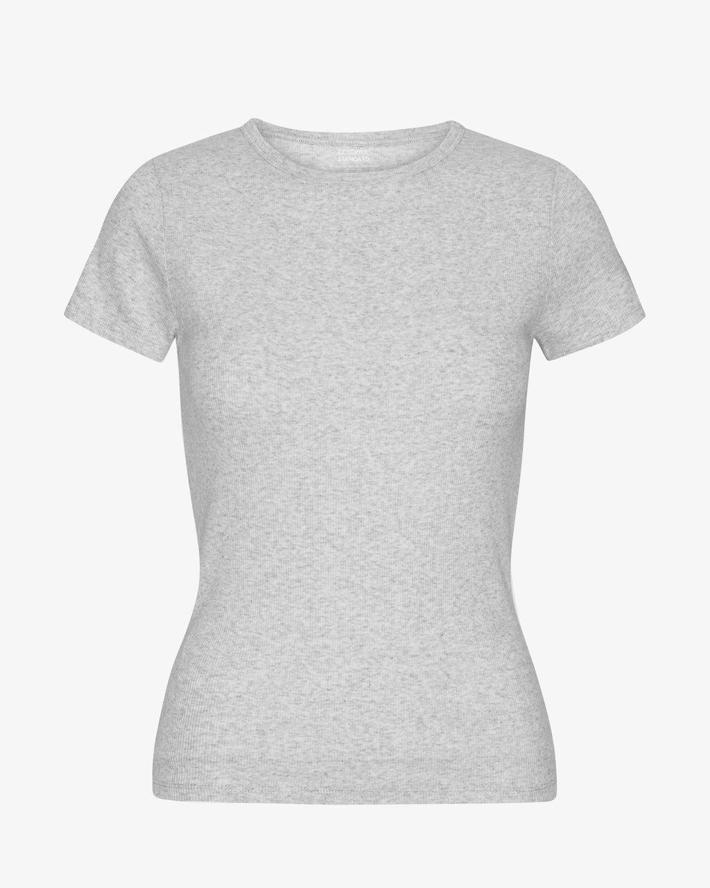 Organic Rib T-Shirt - Snow Melange Product Image