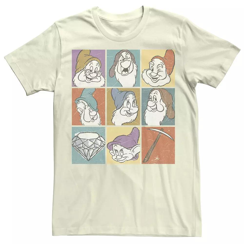Disney's Snow White Seven Dwarfs Panel Portraits Men's Tee, Size: XL, Natural Product Image