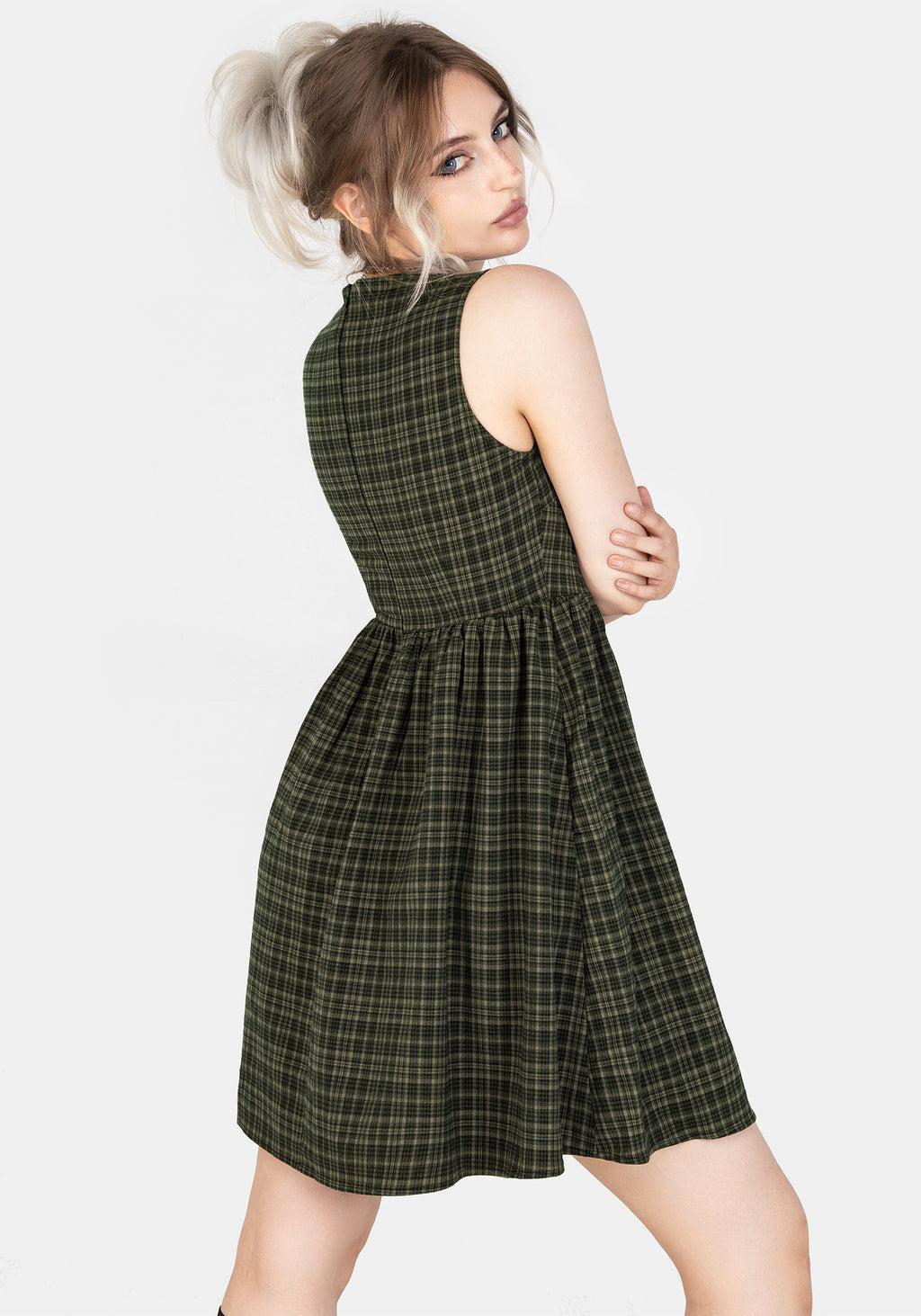 Sabine Check Mini Skater Dress Product Image