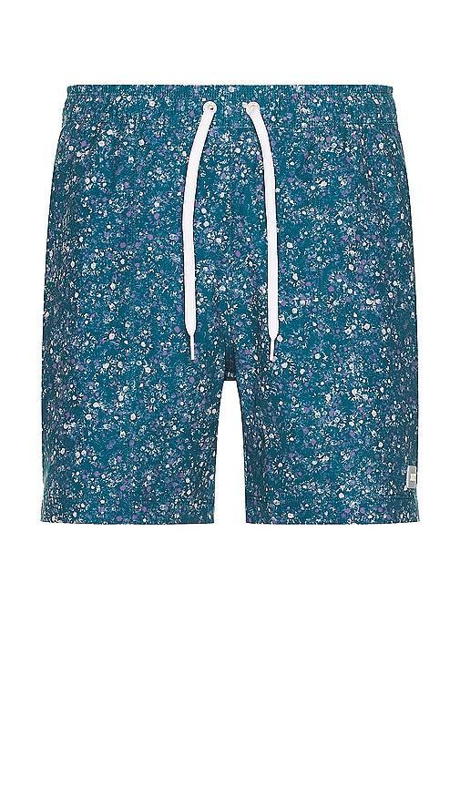 RHONE 5.5" R & R Swim Trunks Gulf Coast Blue Floral Print Product Image