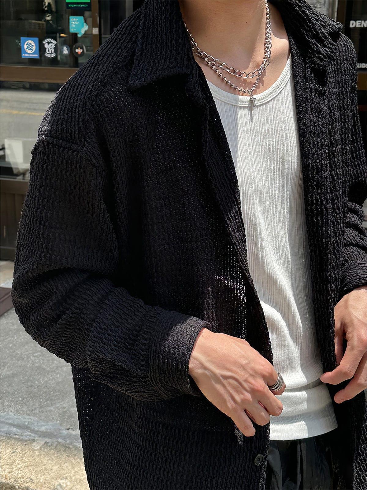 RT No. 12599 KNIT WAFFLE BUTTON-UP SHIRT Product Image