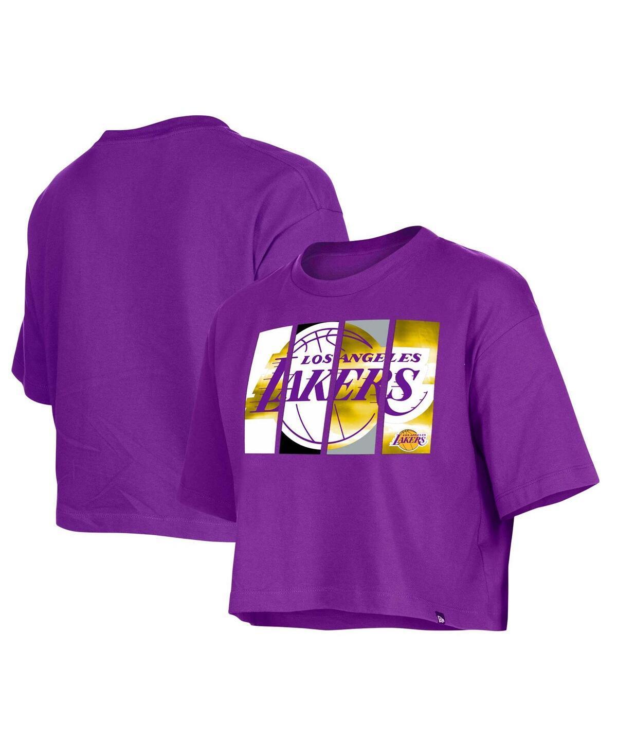 Womens New Era Los Angeles Lakers Cropped T-Shirt Product Image