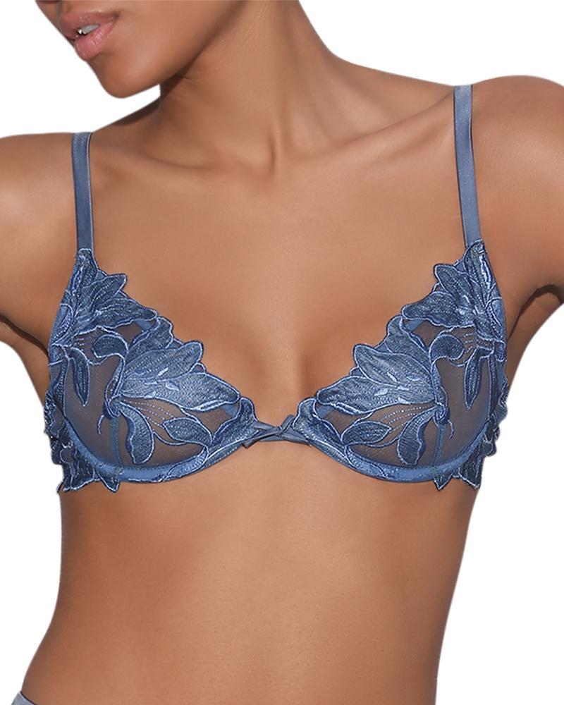 Fleur du Mal Lily Embroidered Plunge Demi Bra Product Image