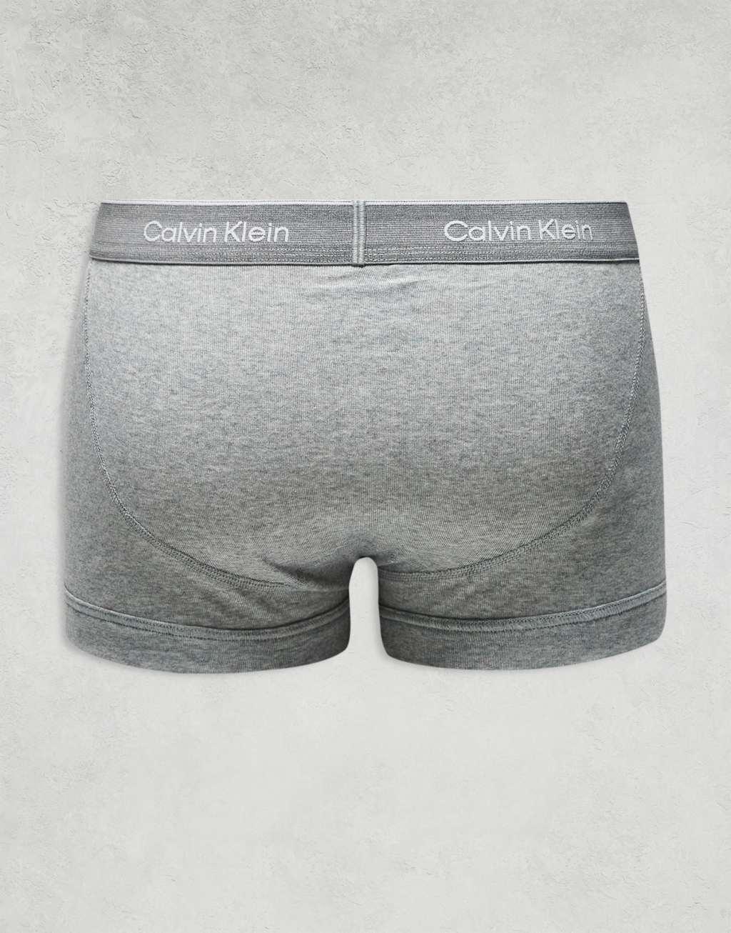 Calvin Klein Cotton Classics 3 pack trunk in gray/black/white Product Image