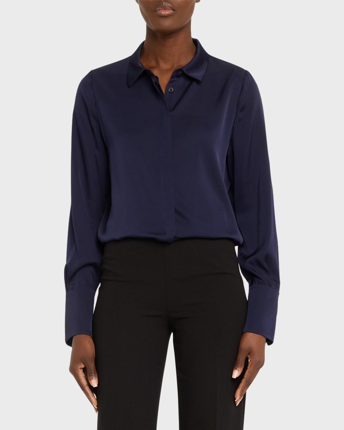 Larissa Split-Cuff Button-Down Blouse Product Image