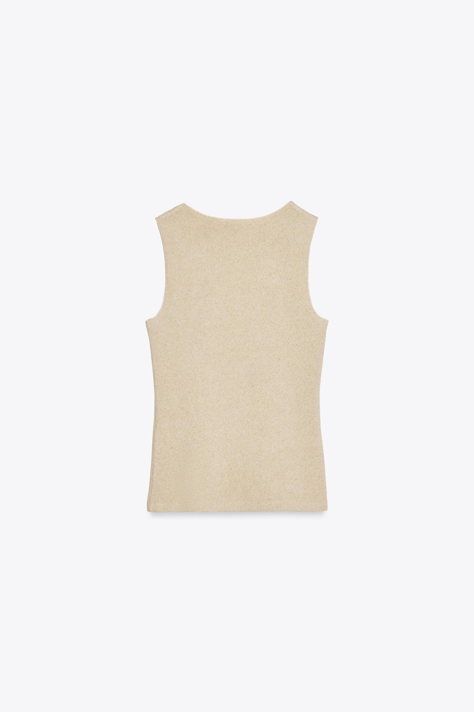 SLEEVELESS LINEN T-SHIRT Product Image