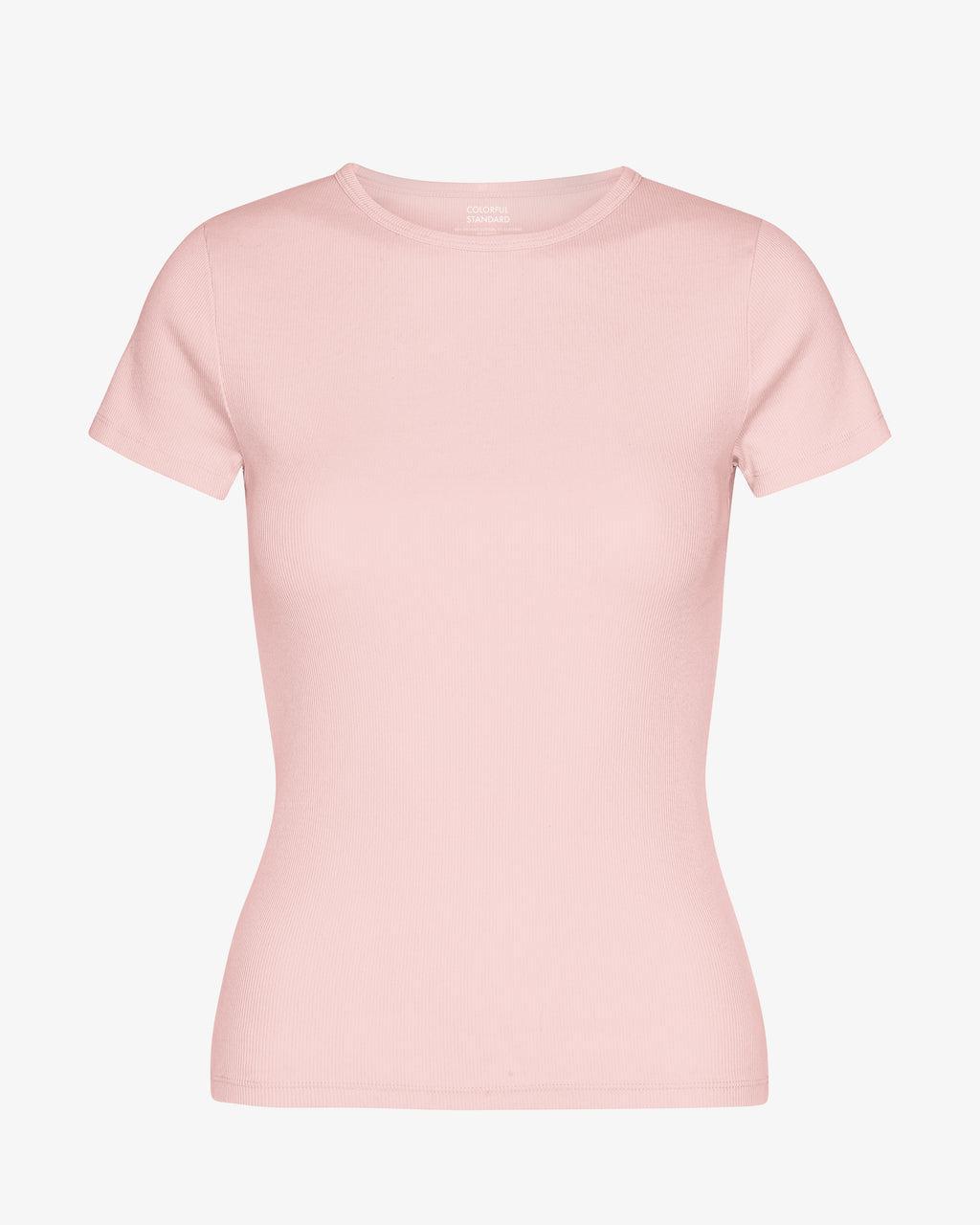 Organic Rib T-Shirt - Faded Pink Product Image