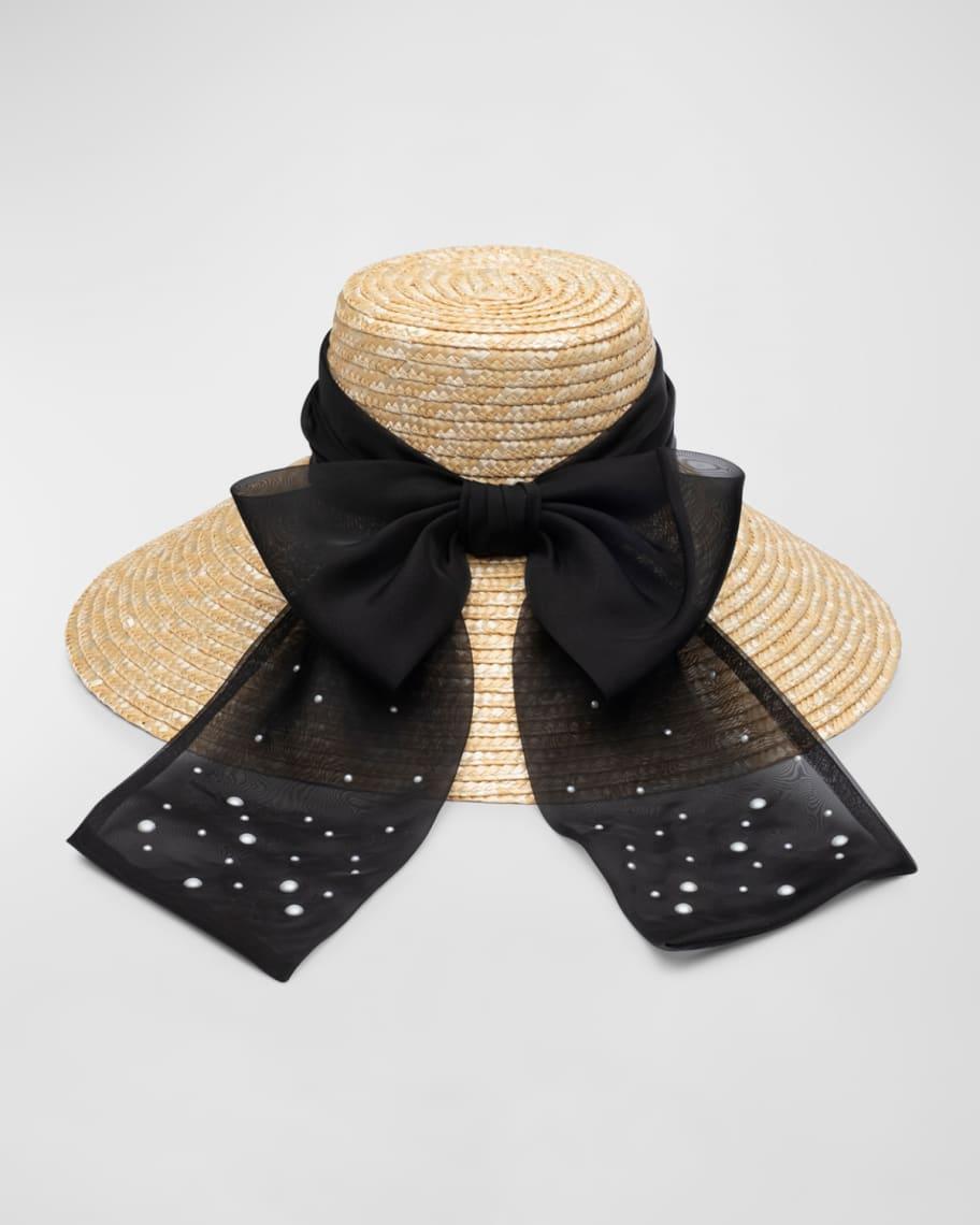 Mirabel Straw Sun Hat With Pearly Bow  Product Image