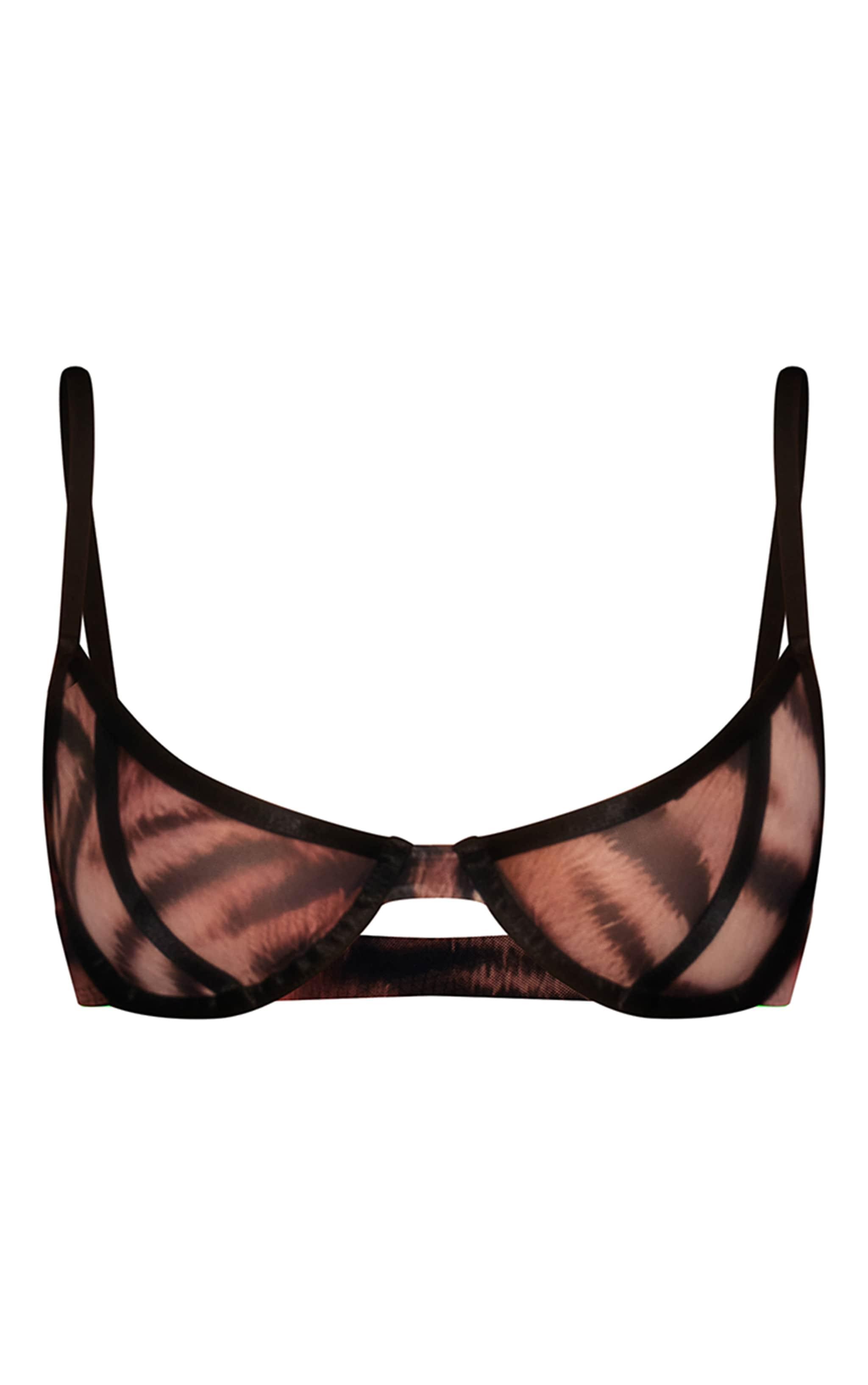 Brown Tiger Print Underwired Bra Product Image