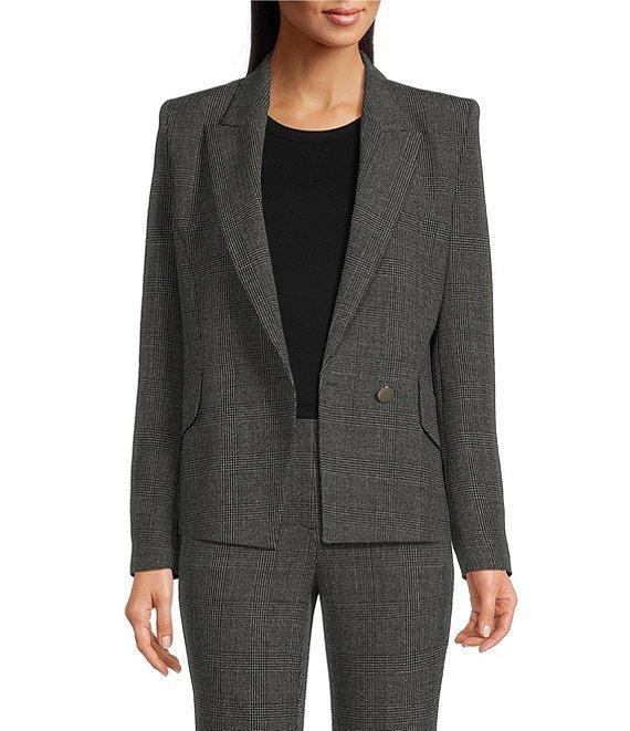 BOSS by Hugo Boss Jarinara Woven Notch Lapel Collar Long Sleeve Pocketed Blazer Product Image