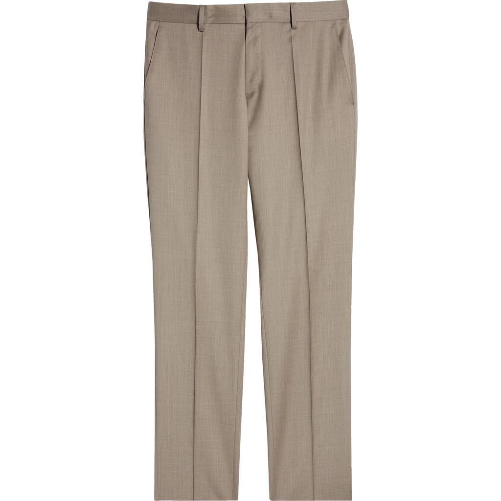 HUGO BOSS Genius Virgin Wool Trousers In Light Beige Product Image