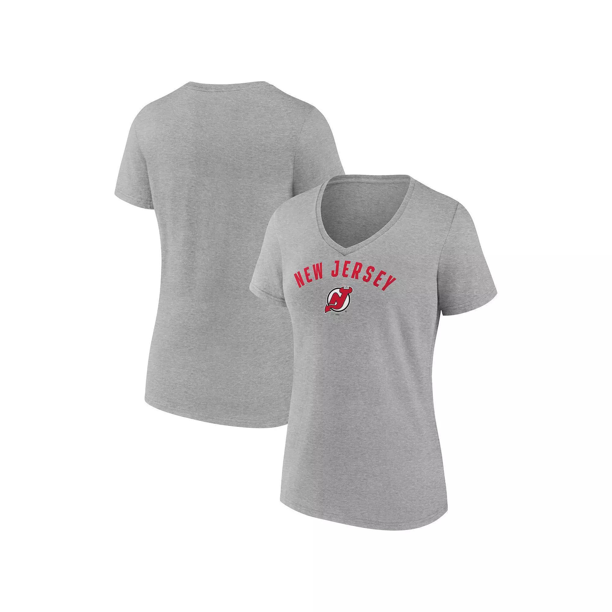 Women's Fanatics Gray Washington Capitals V-Neck T-Shirt, Size: Medium, Grey Product Image