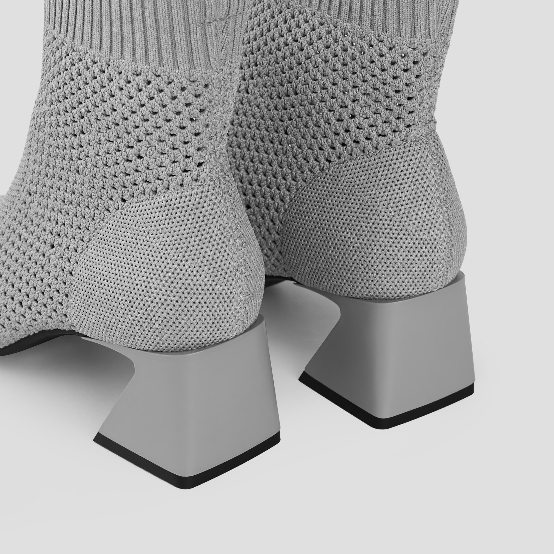 Square-Toe Perforated Heeled Boots (Melissa) Product Image