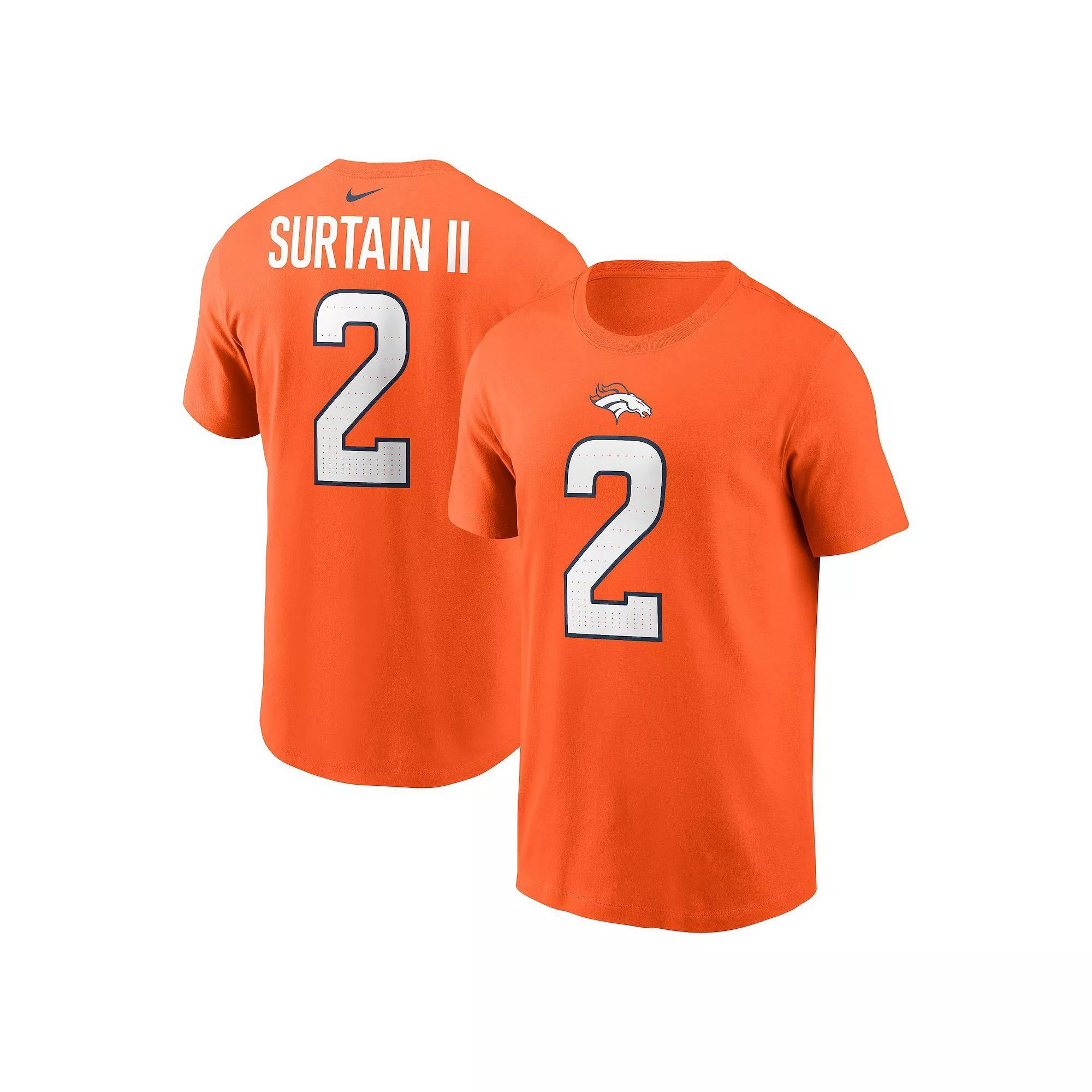 Men's Nike Patrick Surtain II Orange Denver Broncos Name & Number T-Shirt,  Product Image