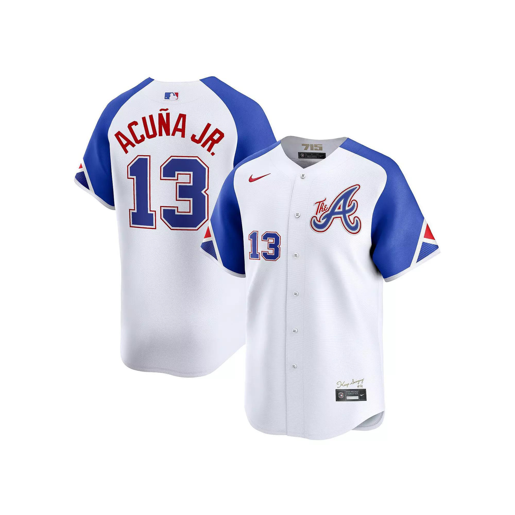 Men's Nike Ronald Acu̱a Jr. White Atlanta Braves City Connect Limited Jersey,  Product Image