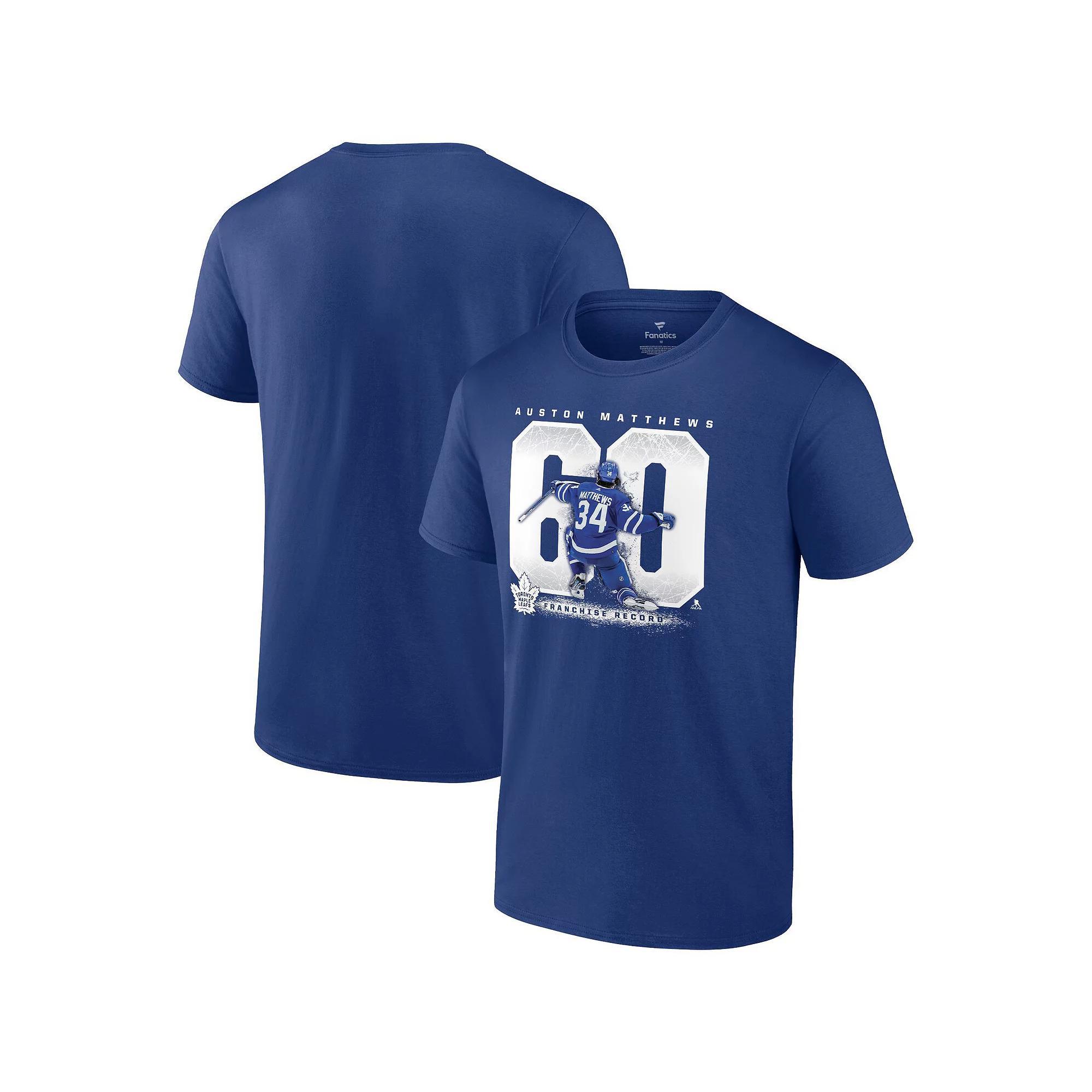 Men's Fanatics Branded Auston Matthews Blue Toronto Maple Leafs Big & Tall Goal Record T-Shirt,  Product Image