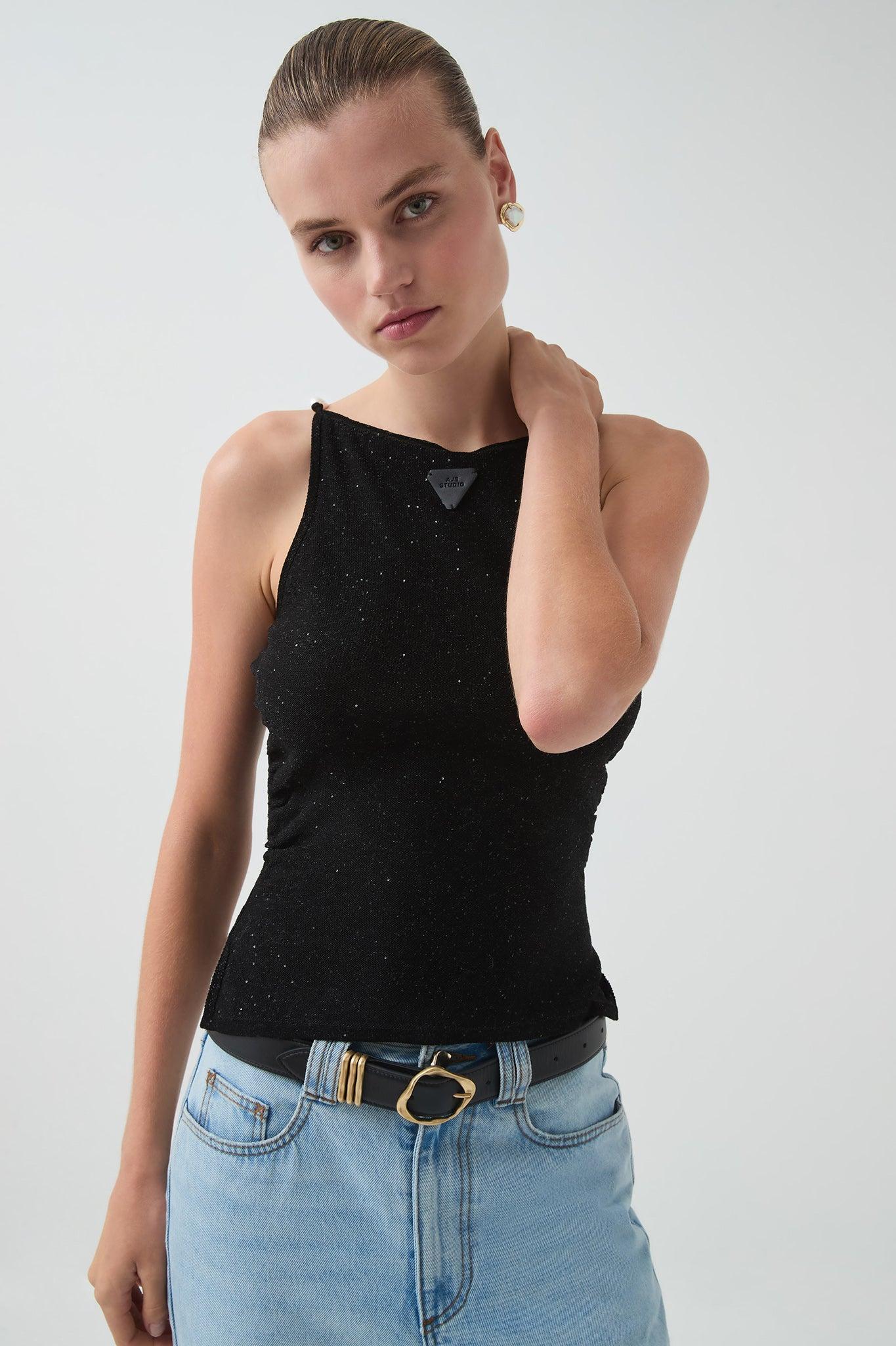 Ariel Sequin Knit Top Product Image