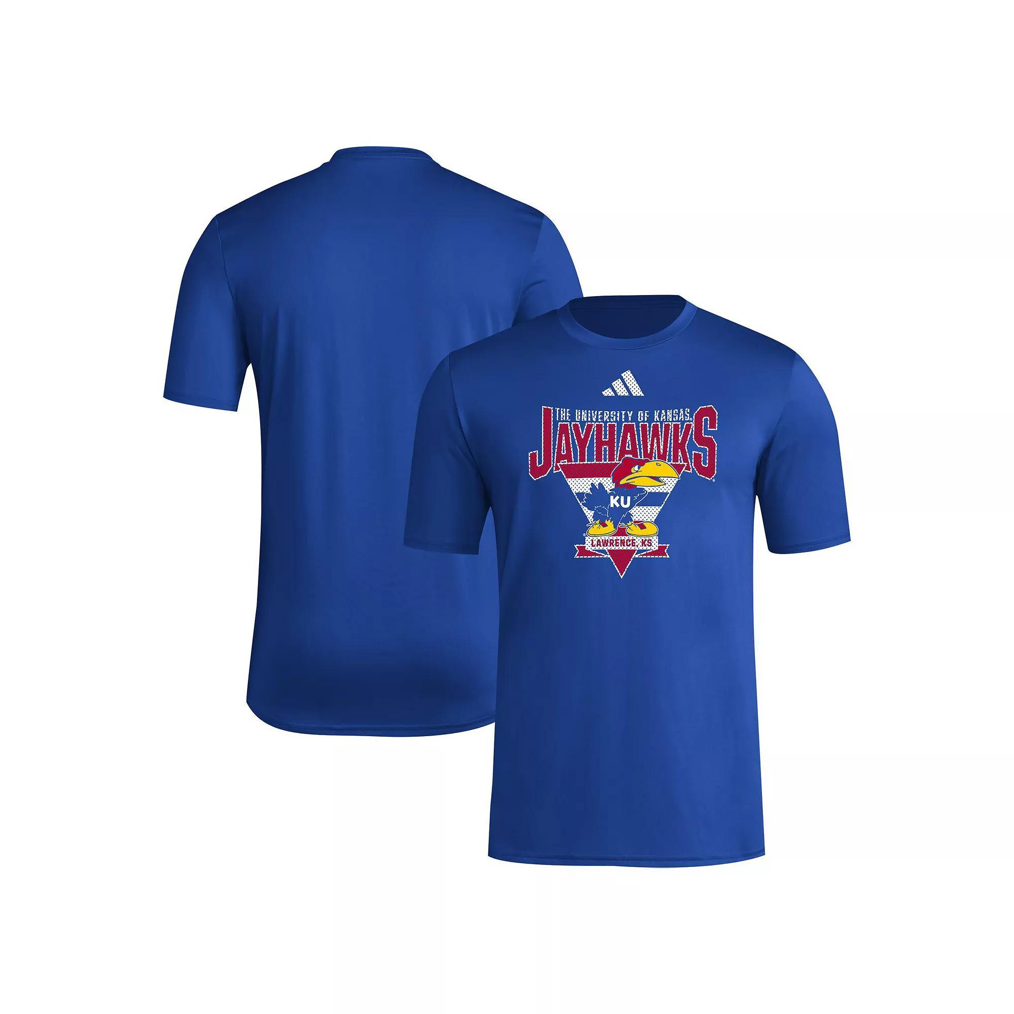 Men's adidas Royal Kansas Jayhawks 2024 Locker Trilateral Pre-Game T-Shirt,  Product Image
