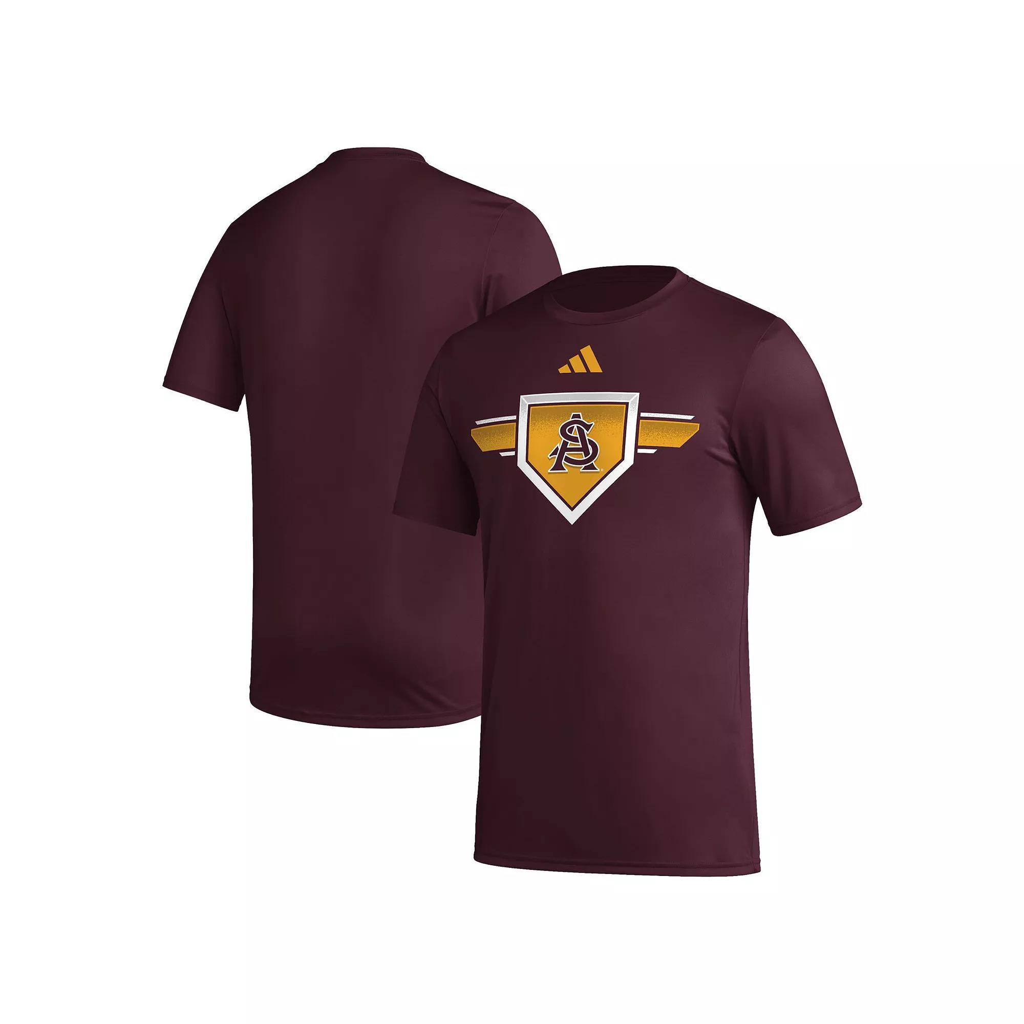 Men's adidas Maroon Arizona State Sun Devils 2023/24 AEROREADY Homeland Plate Pregame T-Shirt, Size: Large, Red Product Image