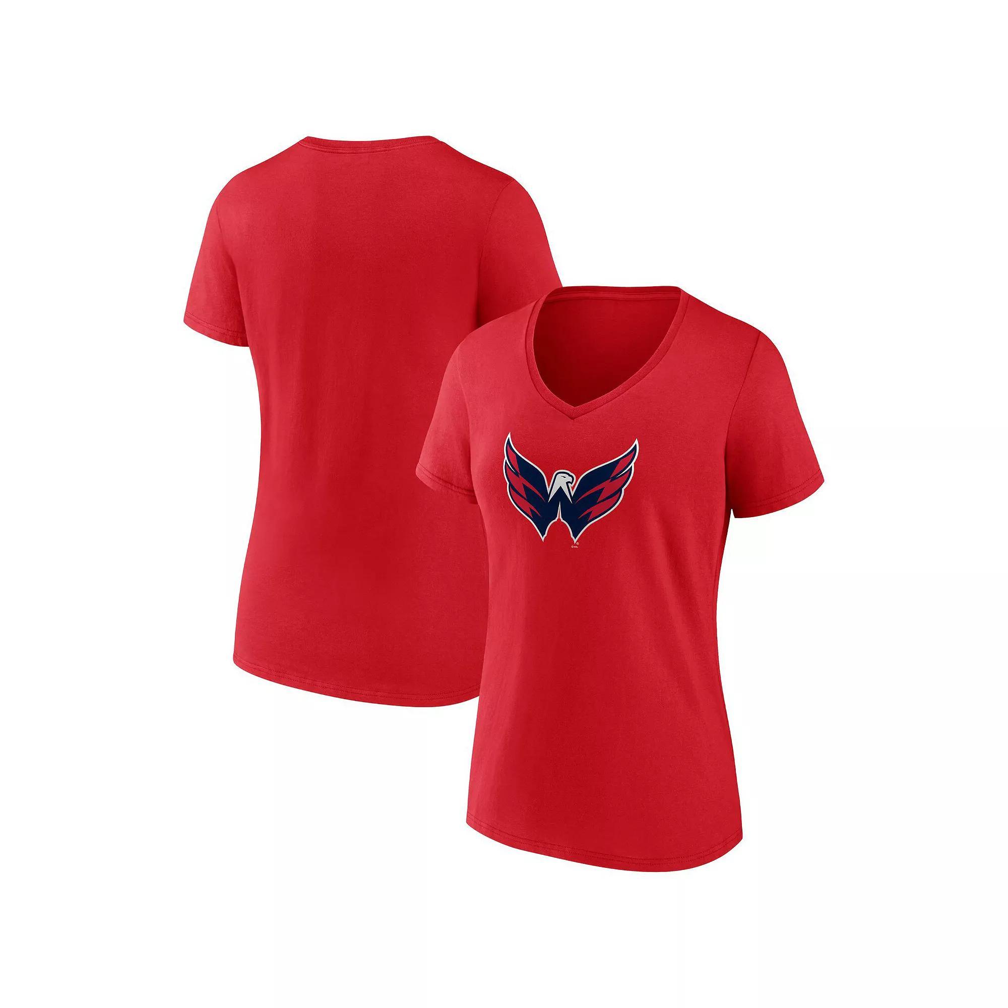 Women's Fanatics Branded Royal St. Louis Blues Primary Logo Team V-Neck T-Shirt,  Product Image