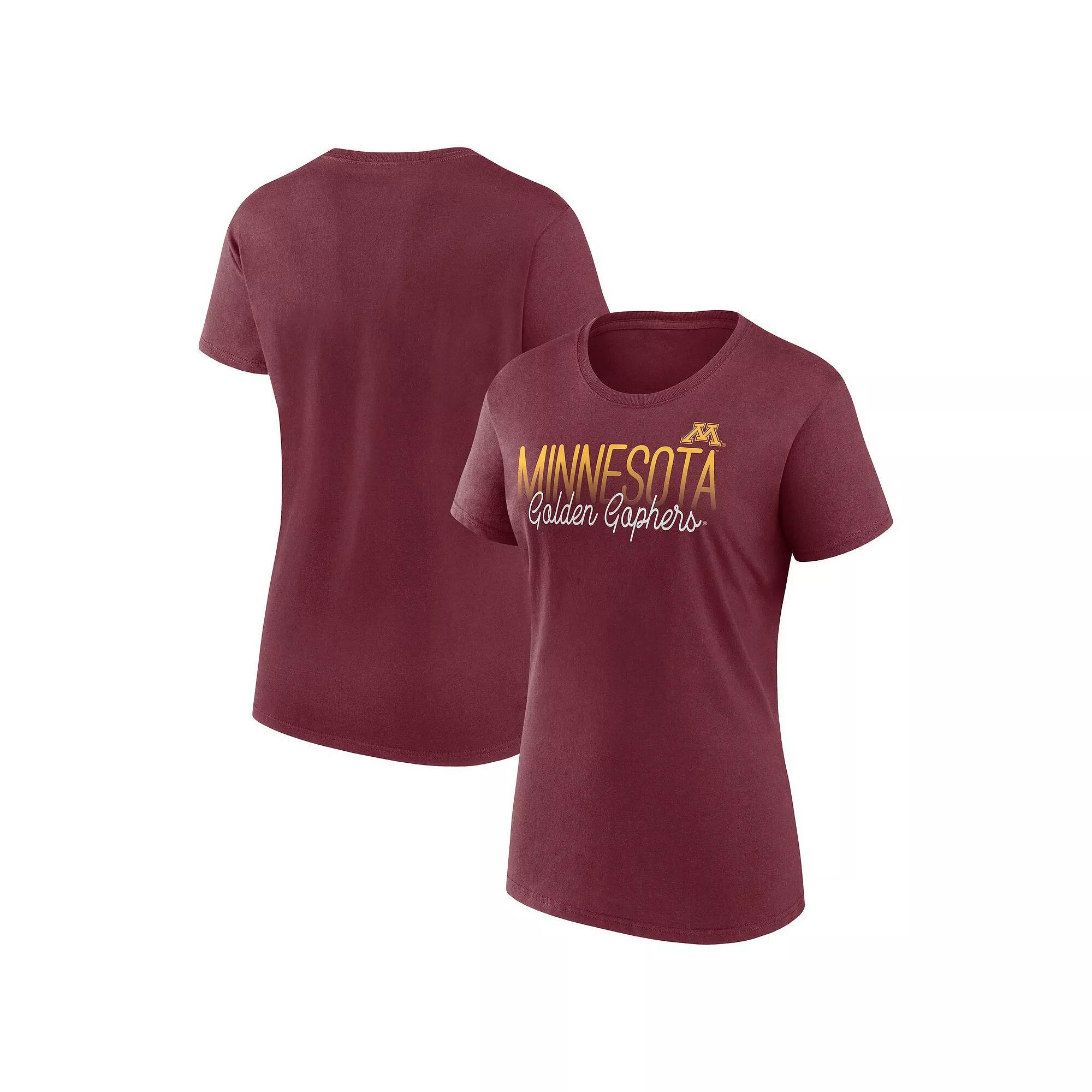Women&#x27;s Fanatics  Maroon Minnesota Golden Gophers Modern Script Fade T-Shirt, Size: XL, Red Product Image