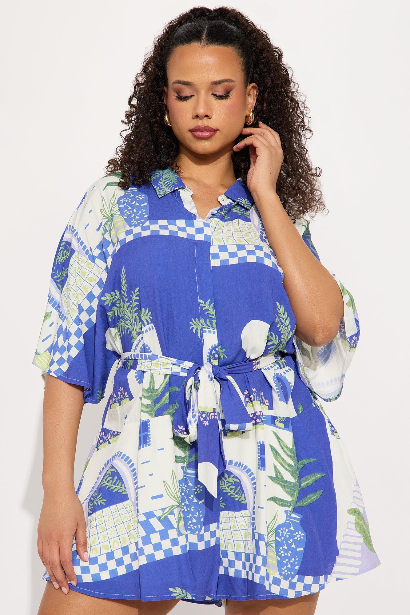 Perfect Getaway Romper - Blue/combo Product Image