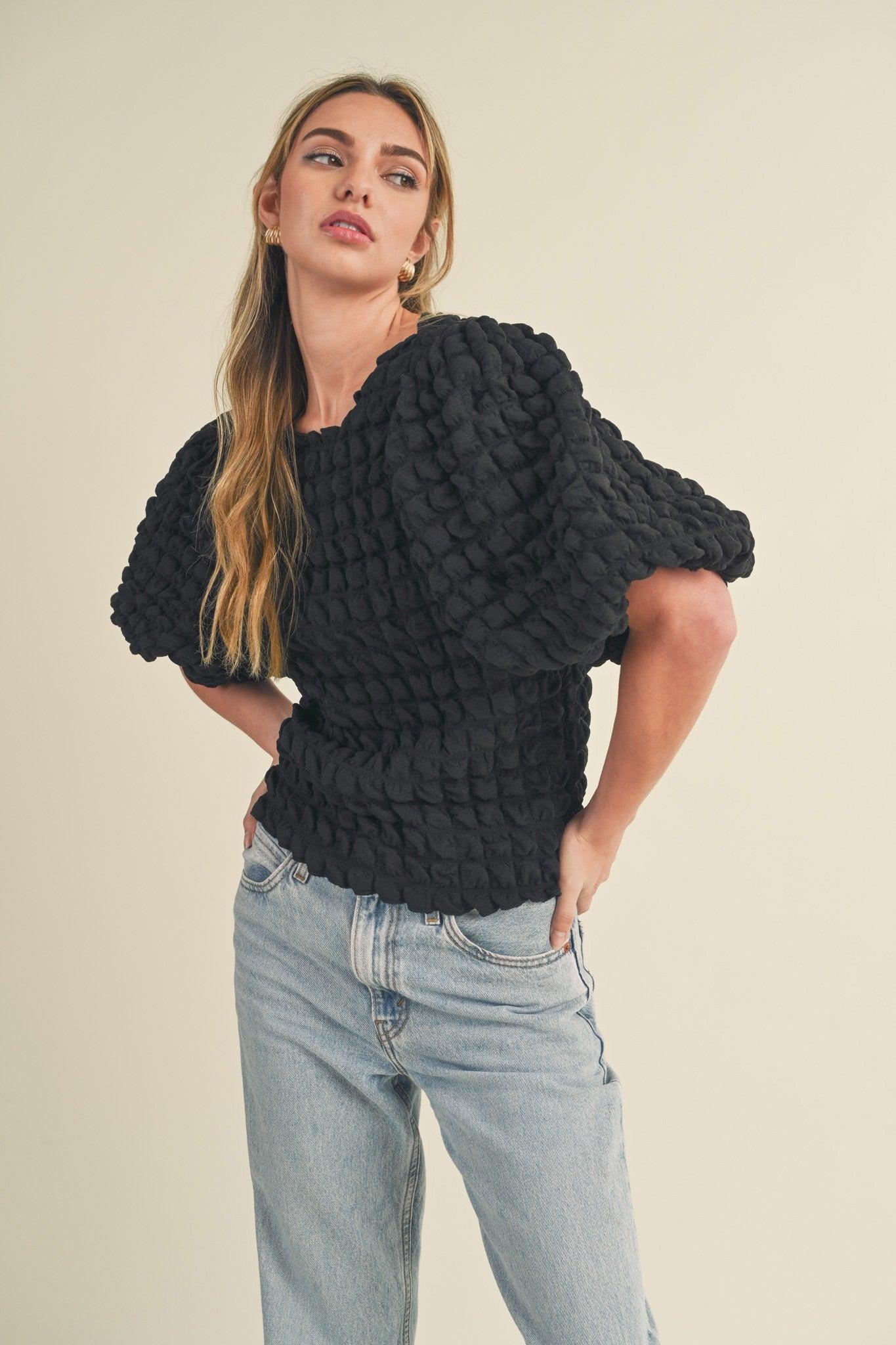 Bubble Sleeve Top Product Image