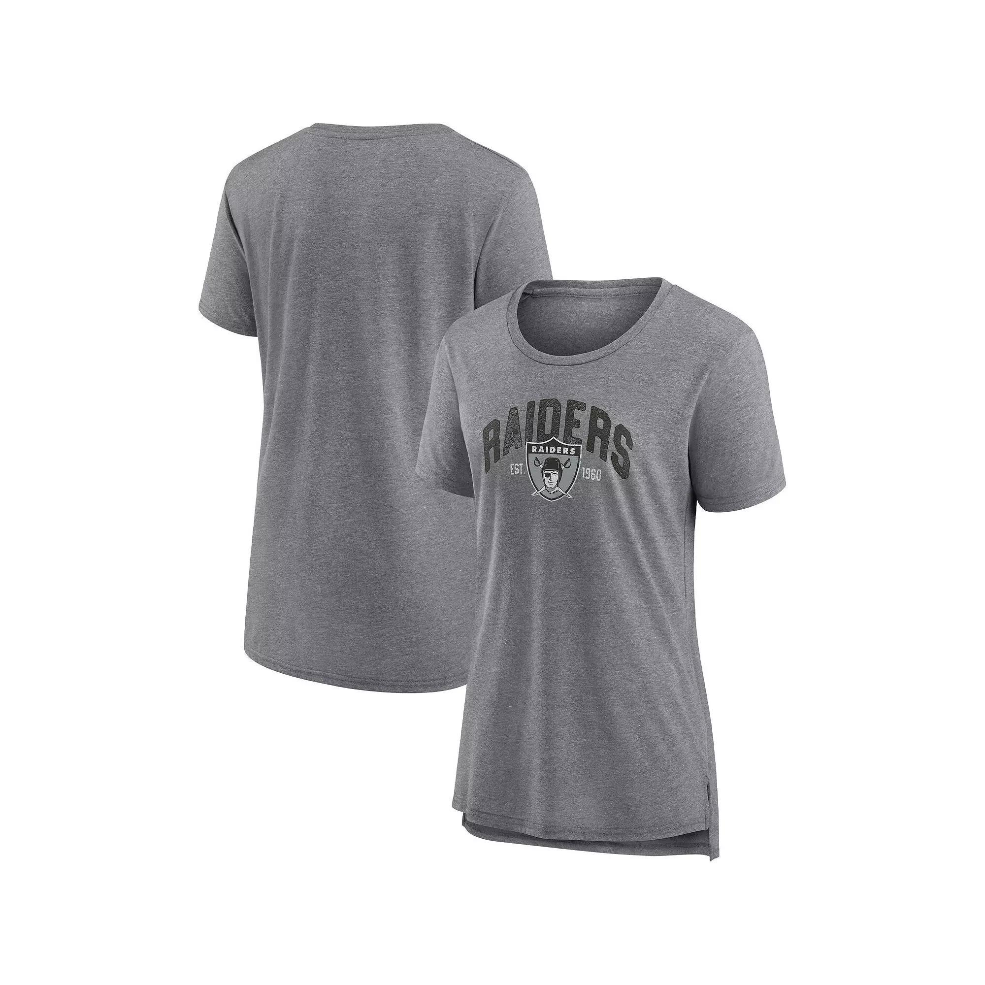 Women's Fanatics Branded Heathered Gray Washington Commanders Drop Back Modern T-Shirt,  Product Image