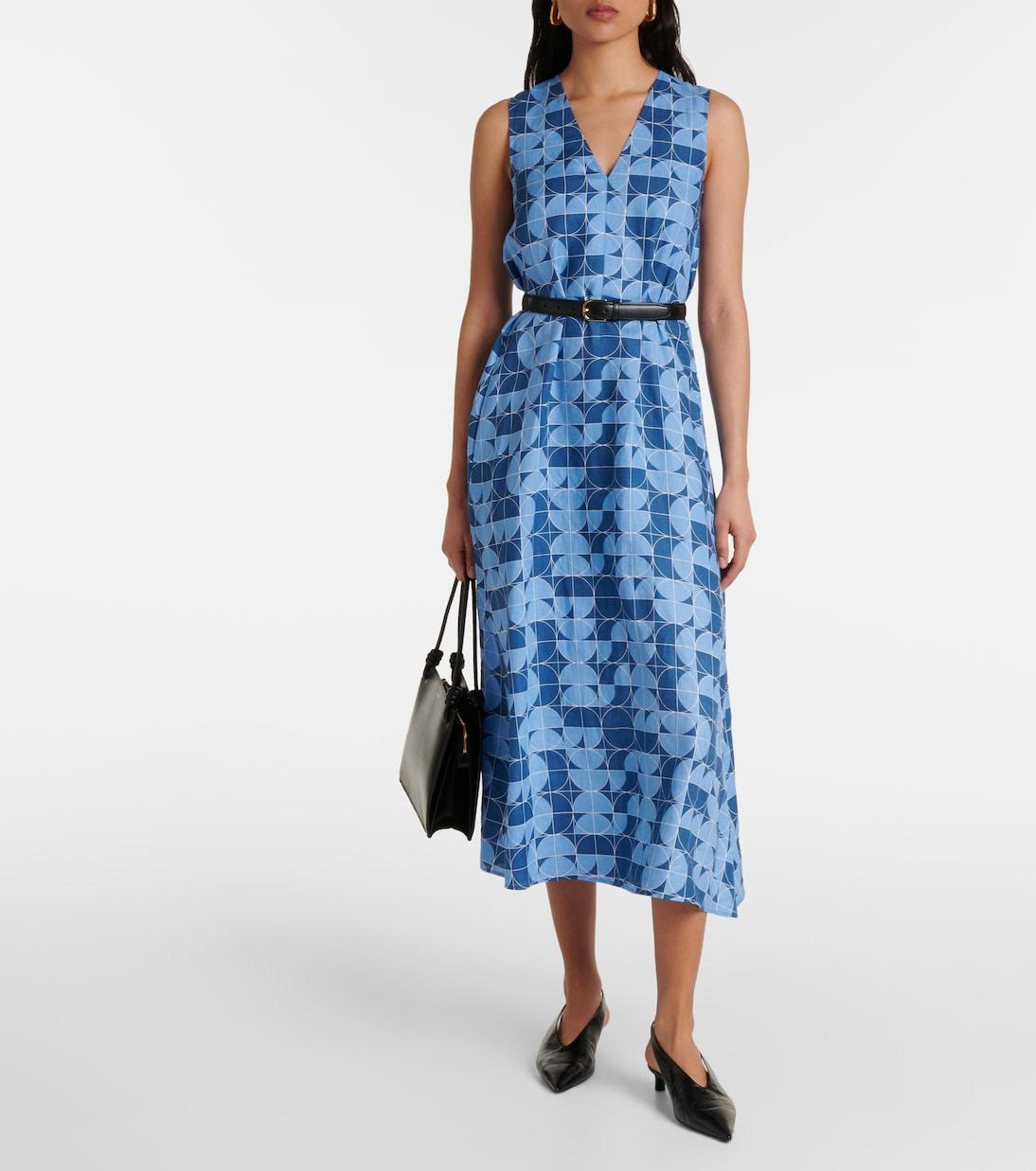 Max Mara Urlo Printed Linen Midi Dress Product Image