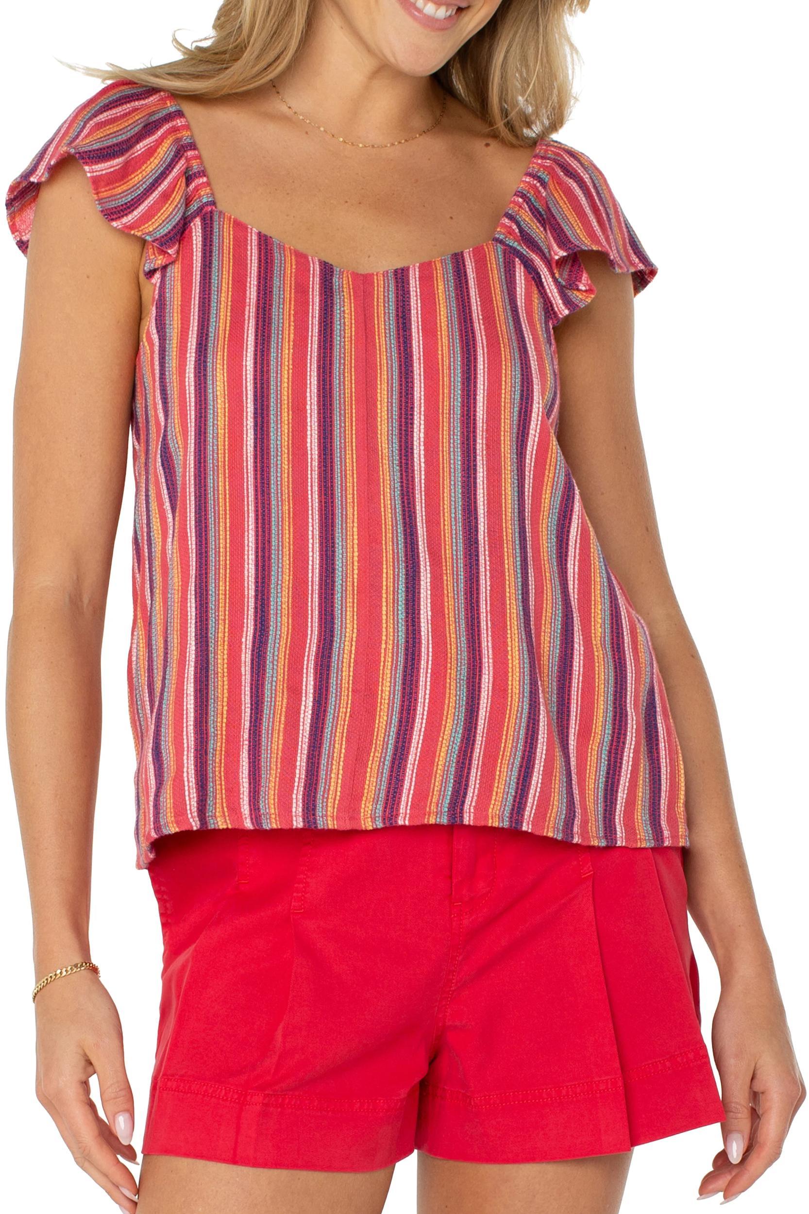 Flutter Sleeve Woven Top Product Image