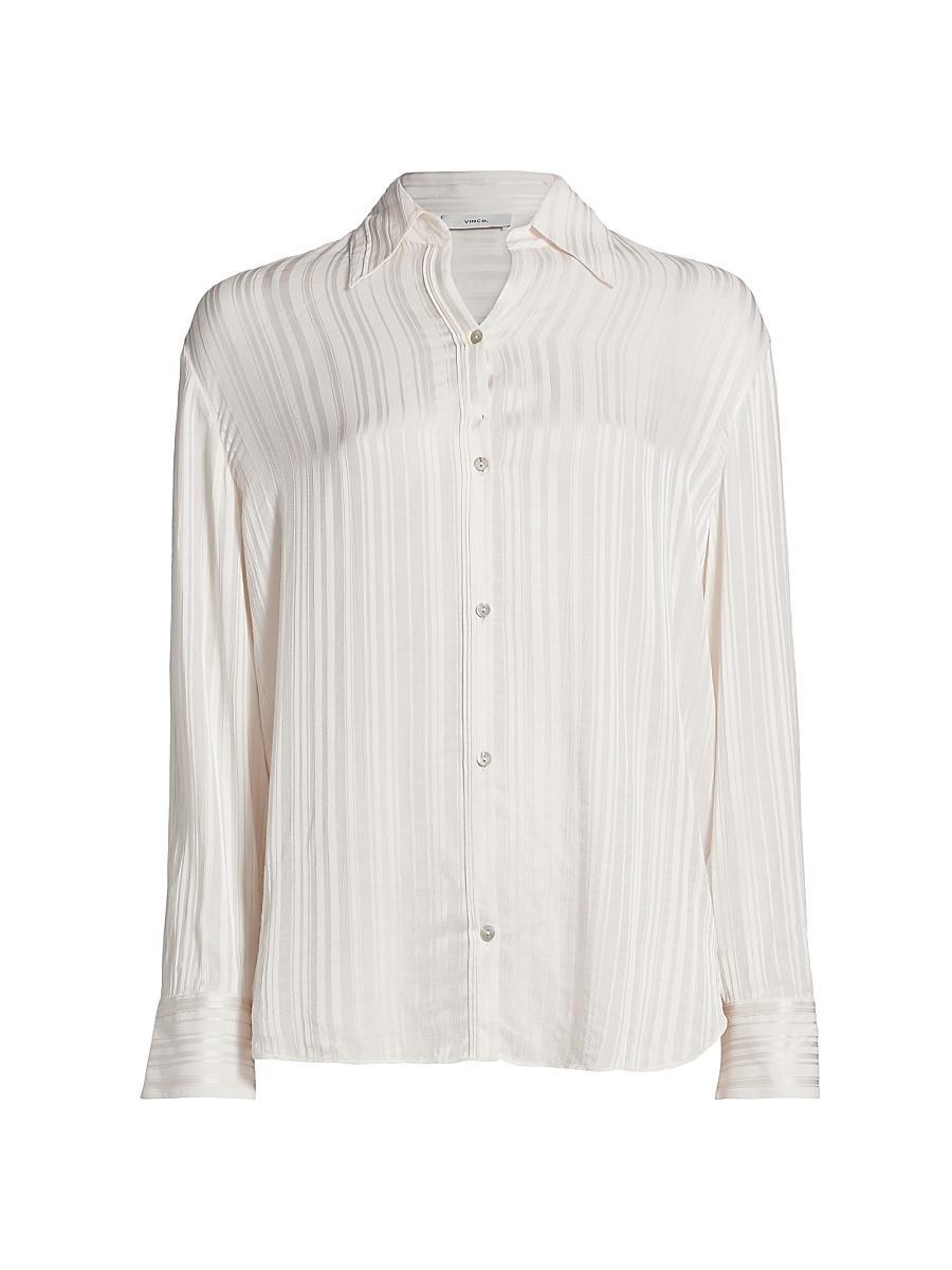 Womens Sheer Stripe Pintuck Blouse Product Image