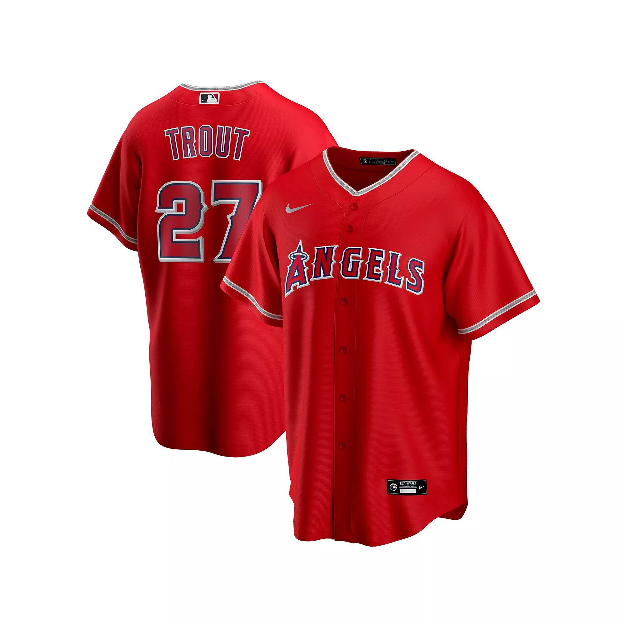 Men's Nike Mike Trout Red Los Angeles Angels Alternate Replica Player Name Jersey,  Product Image