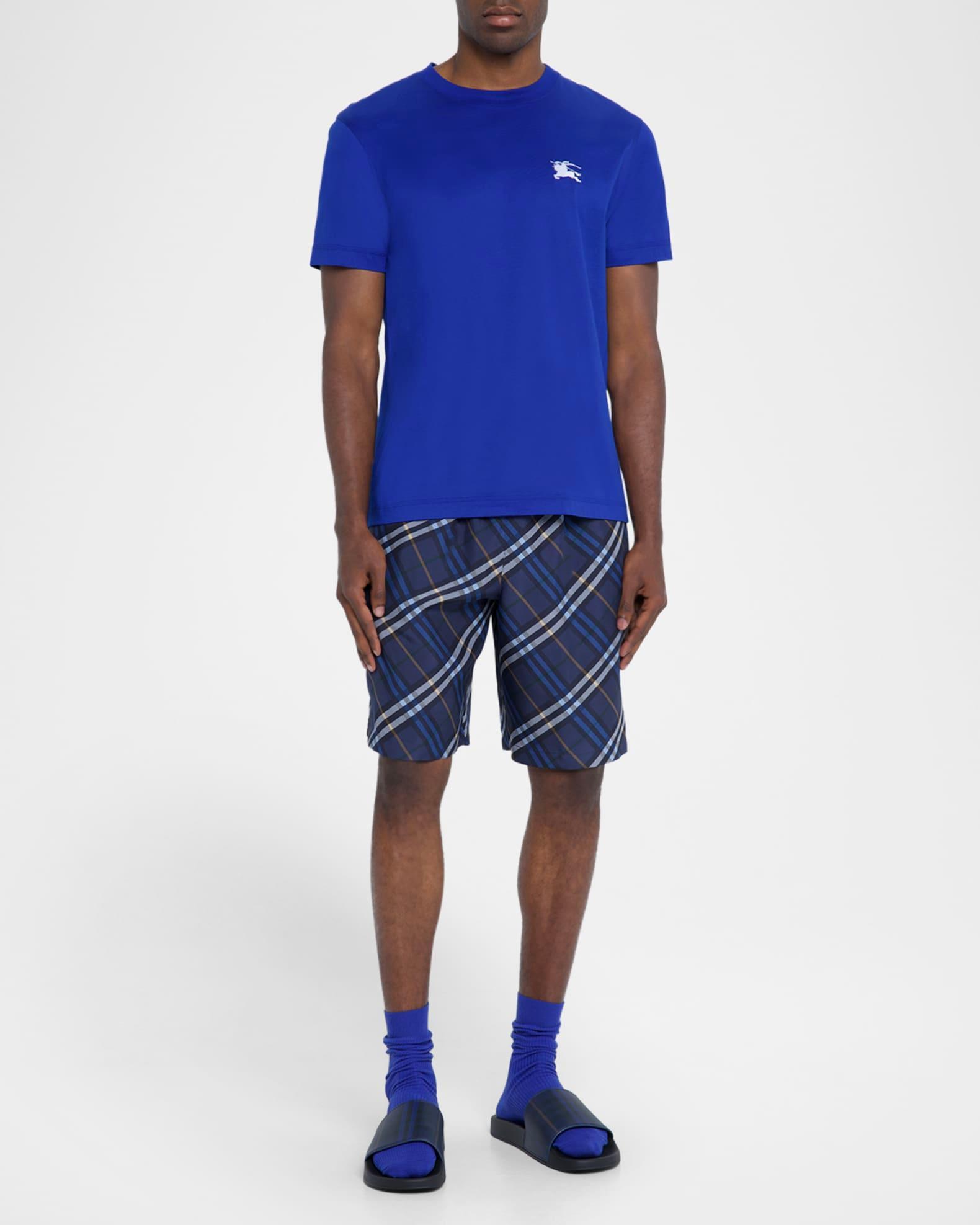 Men's Casual Silk Check Shorts Product Image