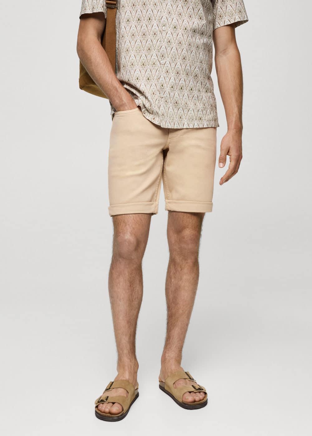 Mango Mens Denim Bermuda Shorts Product Image