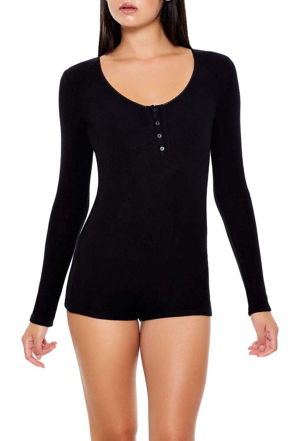 Long-Sleeve Pajama Romper | Forever 21 Product Image