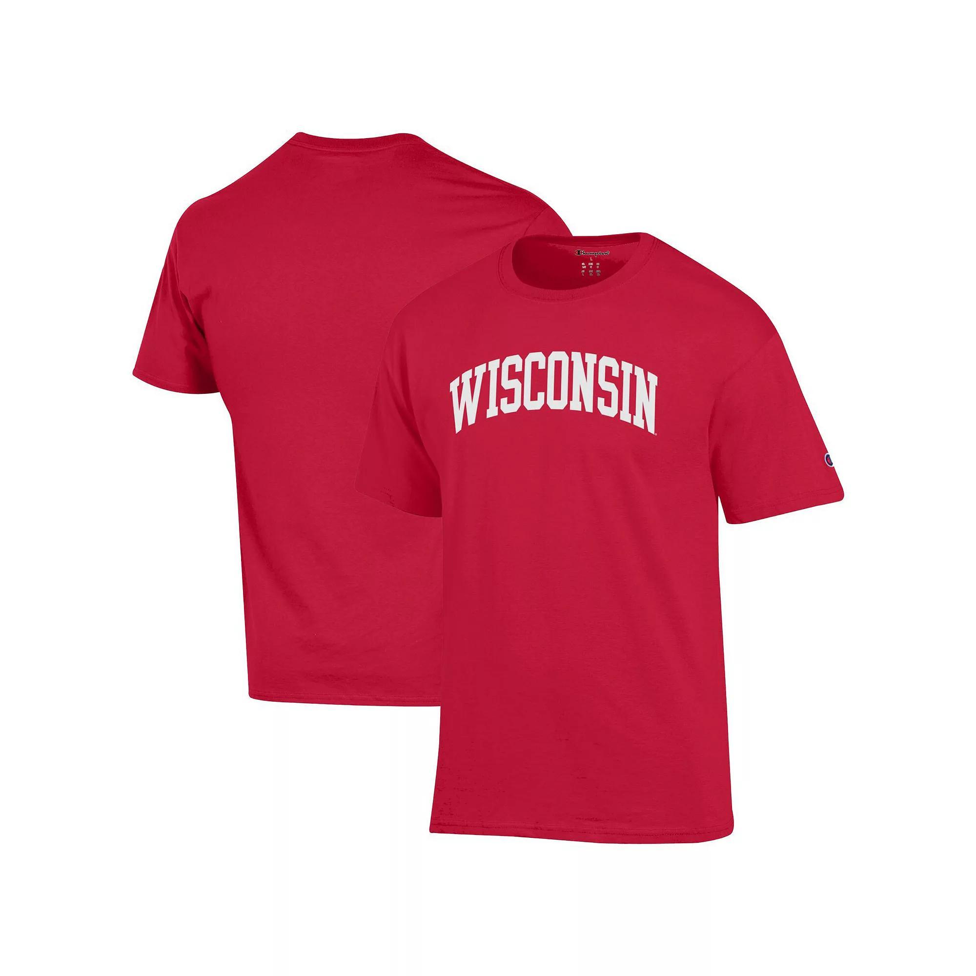 Men's Champion  Red Wisconsin Badgers Basic Arch T-Shirt, Size: 2XL Product Image