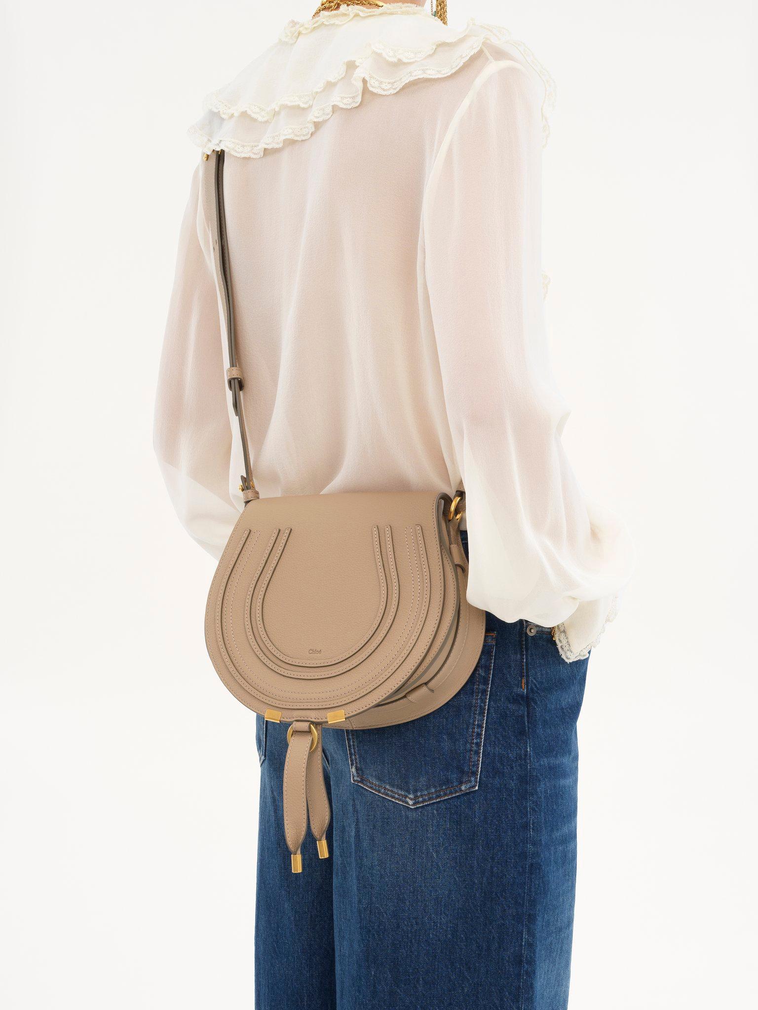 Marcie saddle bag in grained leather Product Image