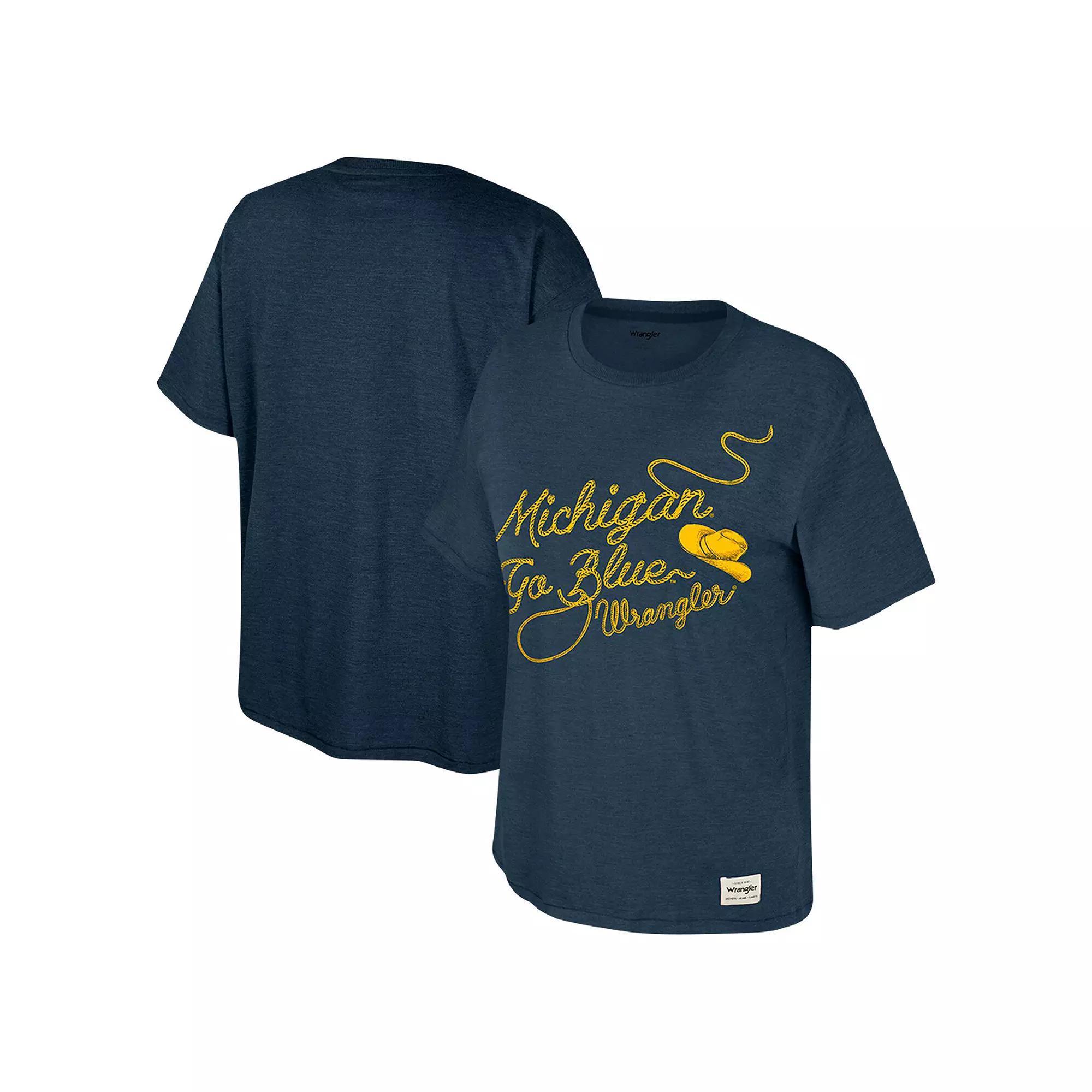 Women's Colosseum x Wrangler Navy Michigan Wolverines Lasso Oversized T-Shirt, Size: XL, Blue Product Image