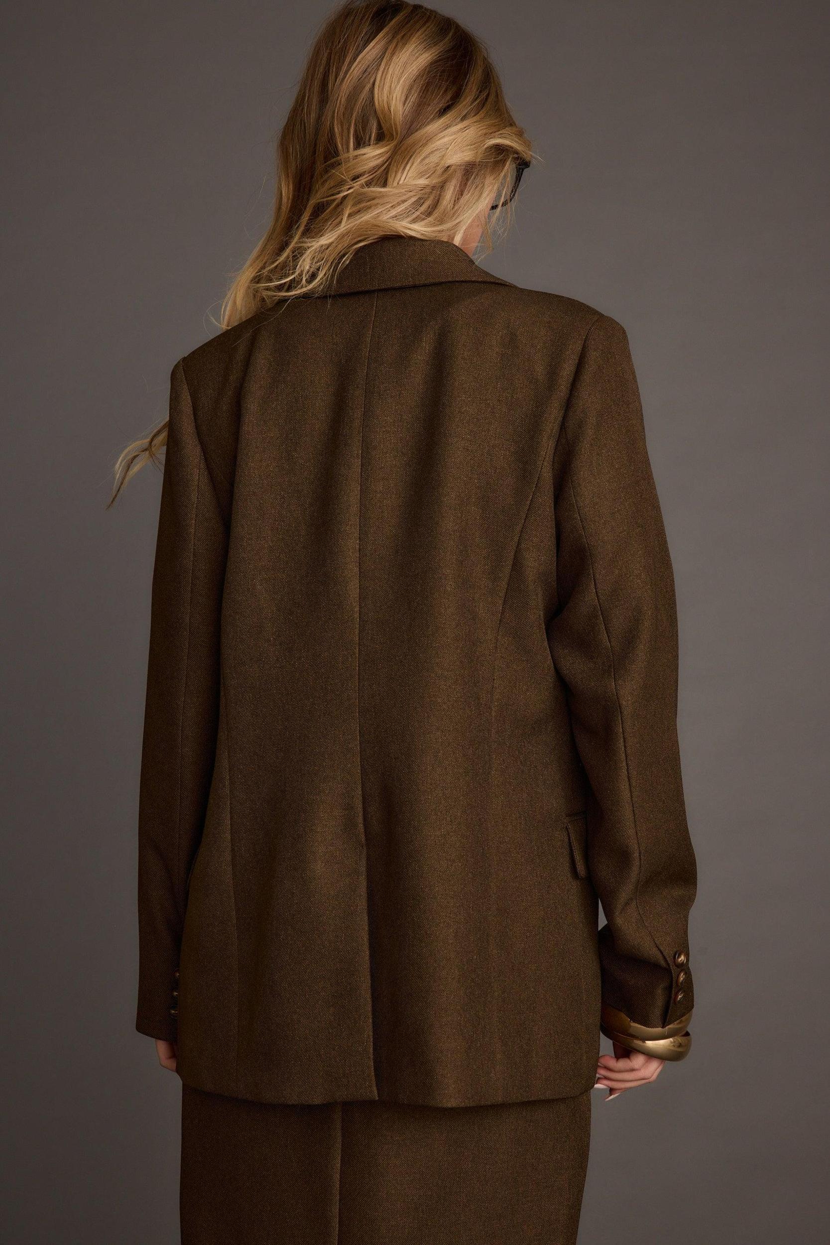 Tory Mocha Twill Button Front Sleeveless Top Product Image