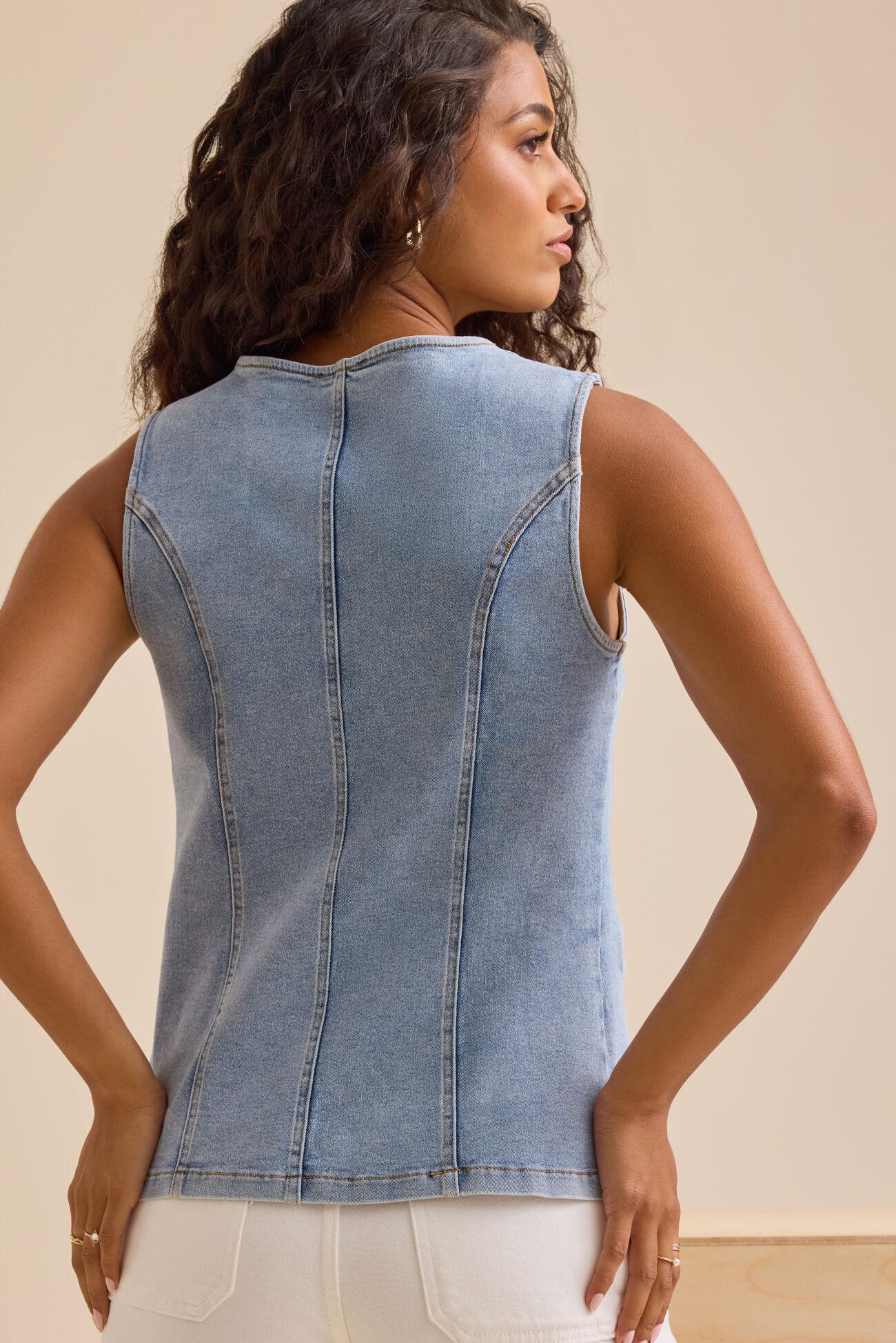 Willa Bow Denim Vest Product Image
