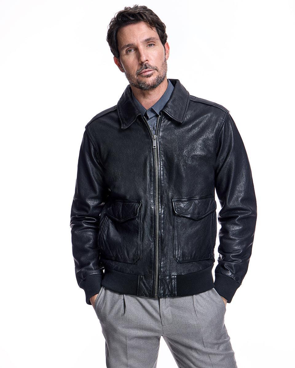 Men's Leather Bomber Product Image
