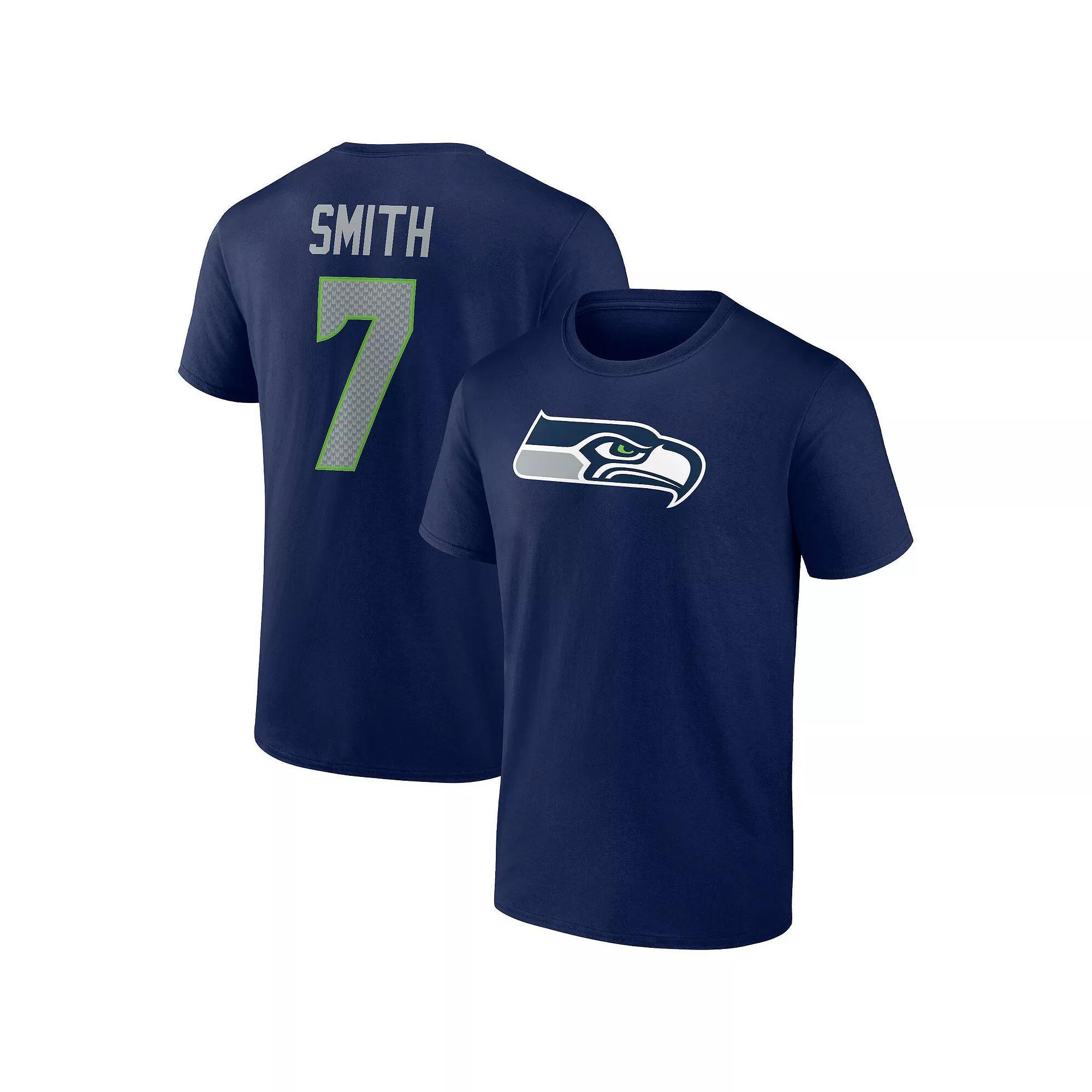 Men's Fanatics Branded Geno Smith College Navy Seattle Seahawks Player Icon Name & Number T-Shirt, Size: 2XL, Blue Product Image