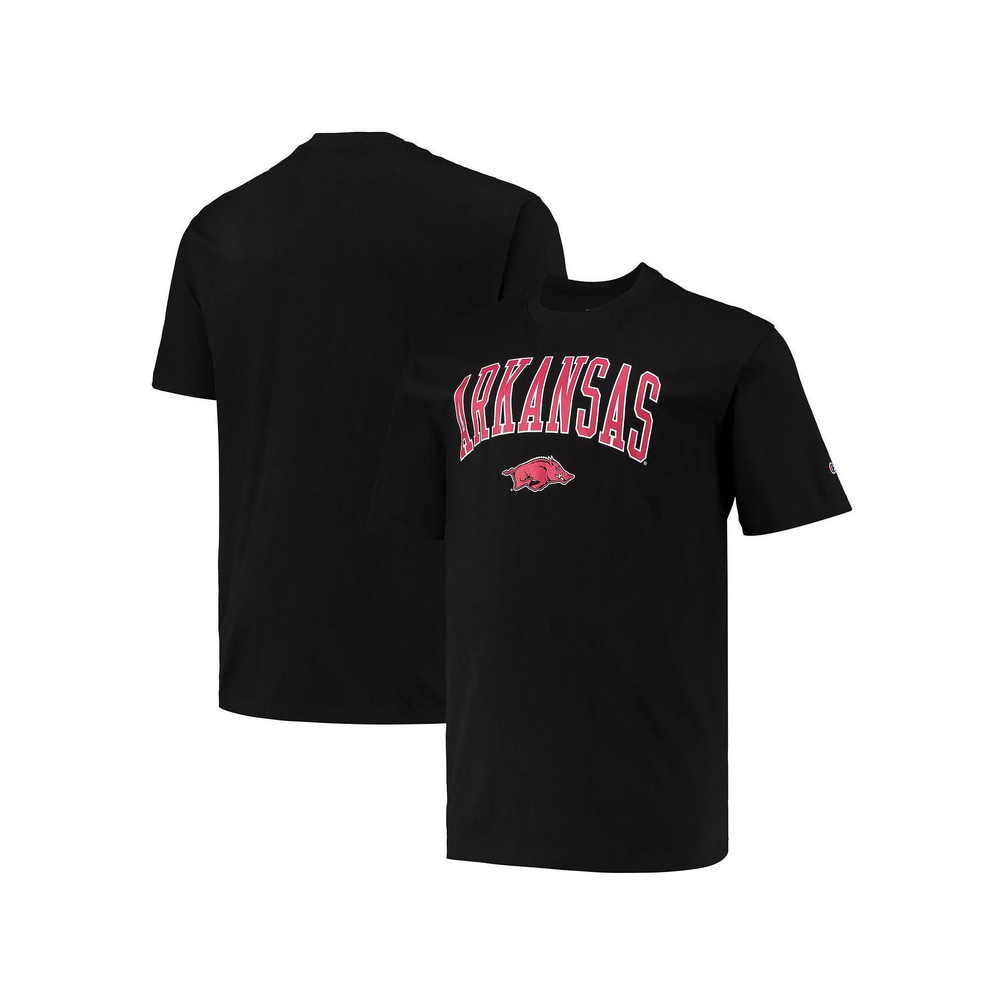 Men's Champion Black Arkansas Razorbacks Big & Tall Arch Over Wordmark T-Shirt, Size: XLT Product Image