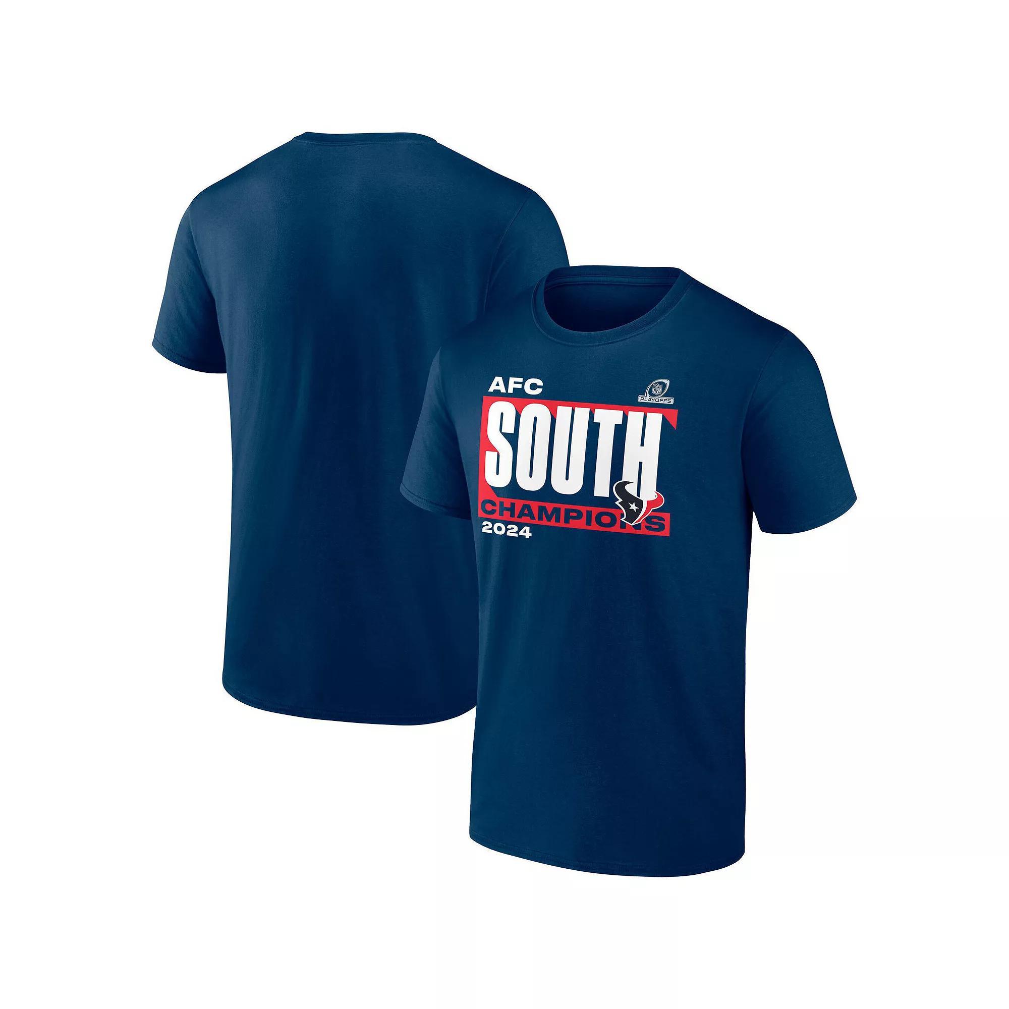 Men's Fanatics  Navy Houston Texans 2024 AFC South Division Champions Big & Tall Conquer T-Shirt, Size: XLT, Blue Product Image