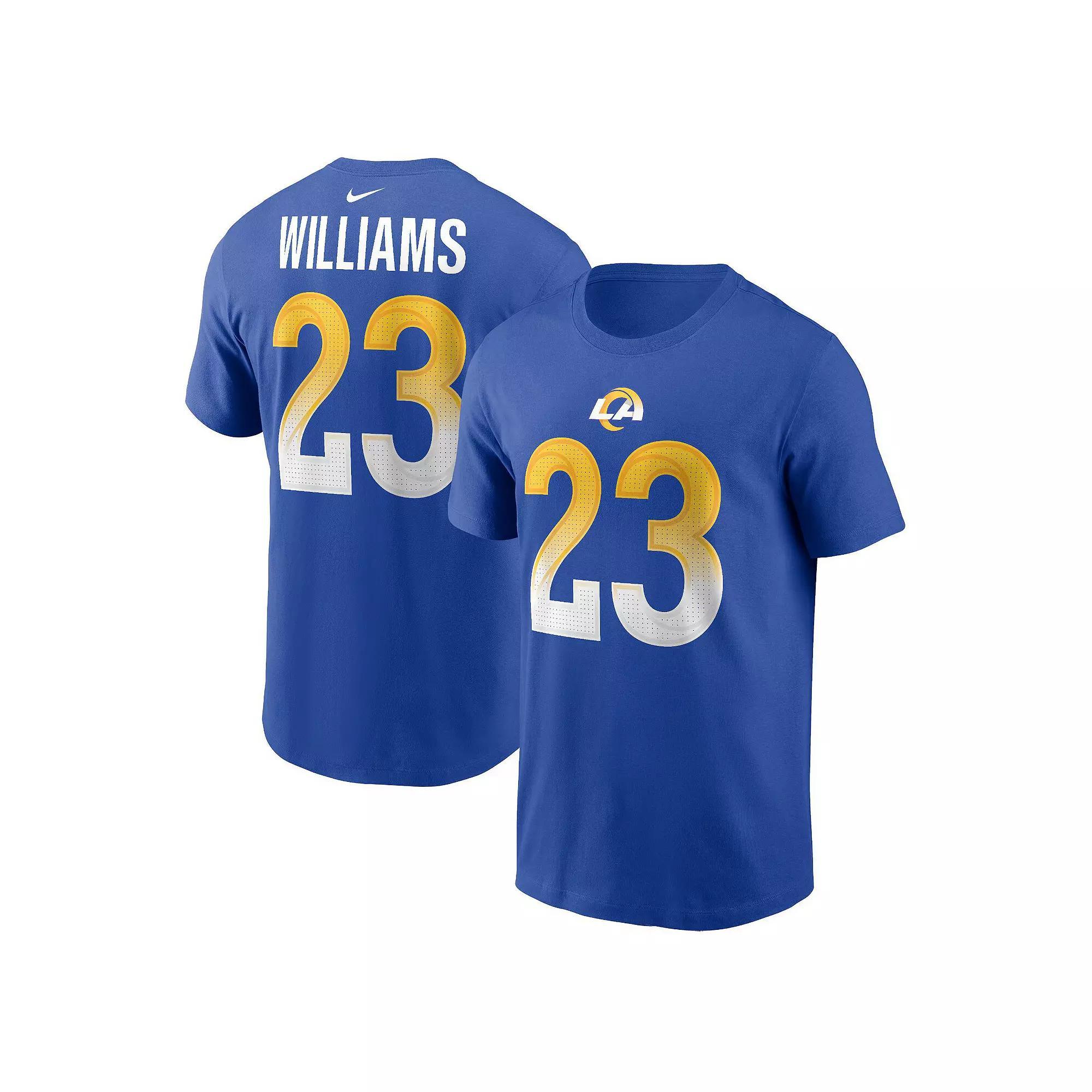 Men's Nike Kyren Williams Royal Los Angeles Rams Player Name & Number T-Shirt, Size: Large, Blue Product Image