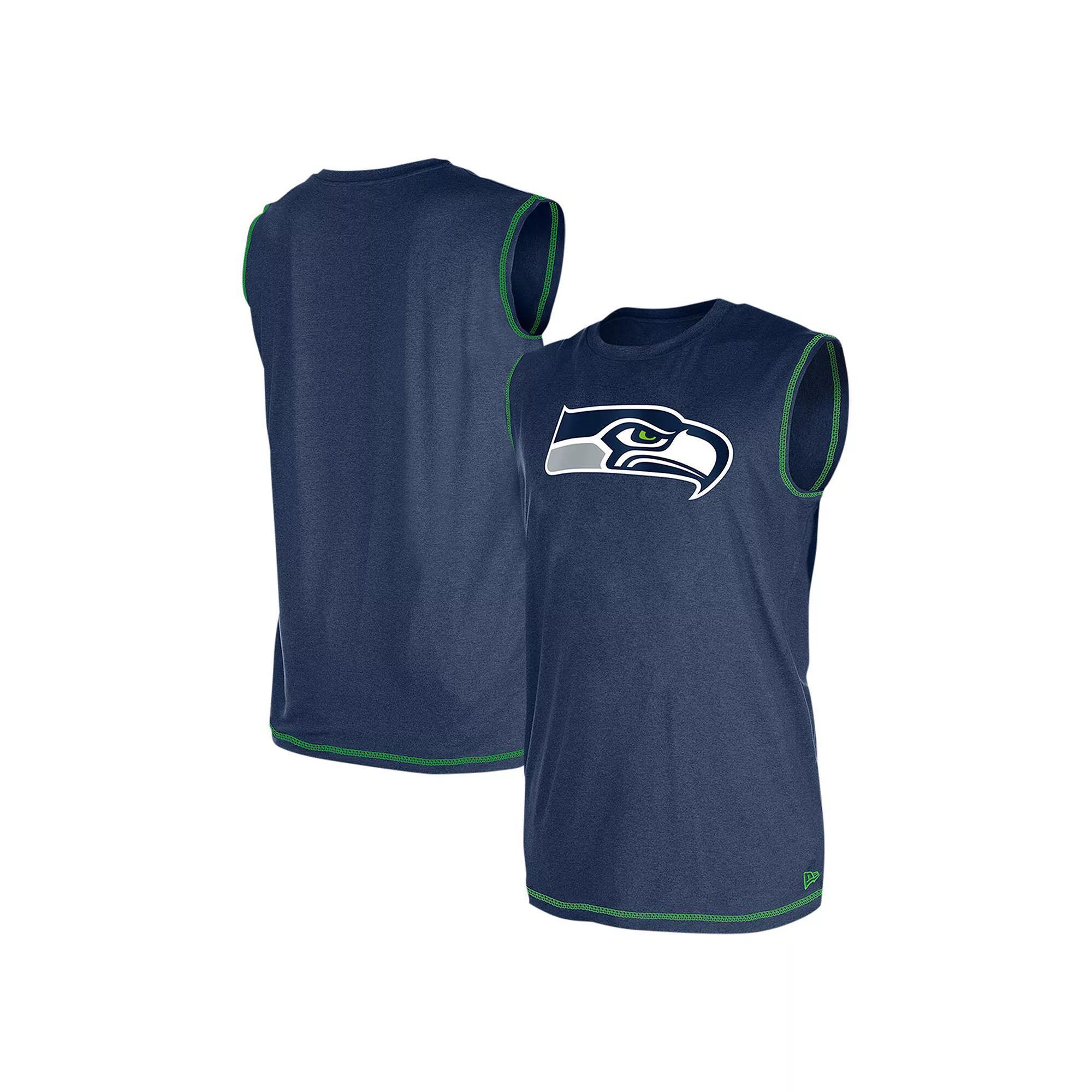 Men's New Era College Navy Seattle Seahawks Tank Top,  Product Image
