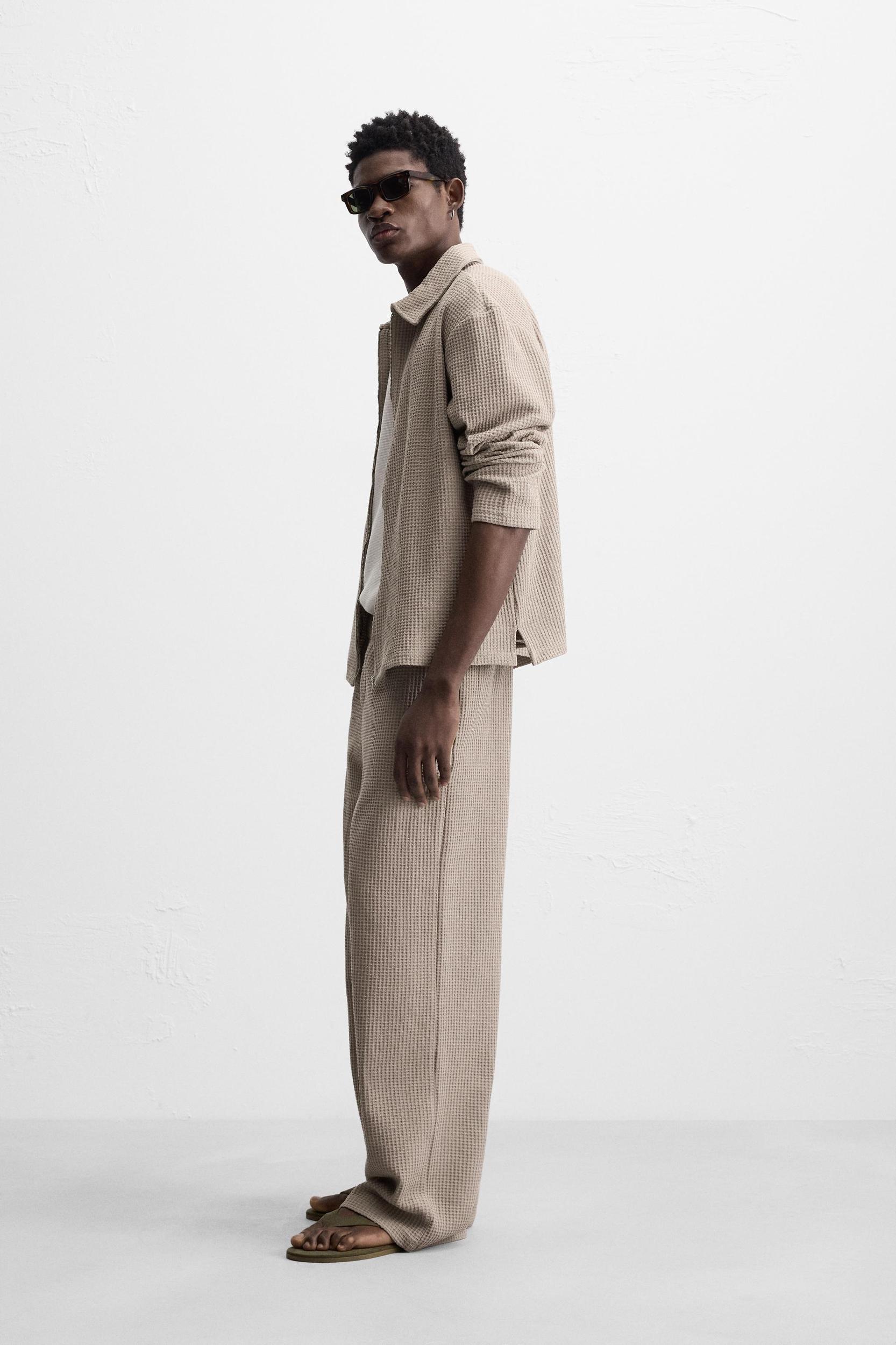 TEXTURED RELAXED FIT PANTS Product Image