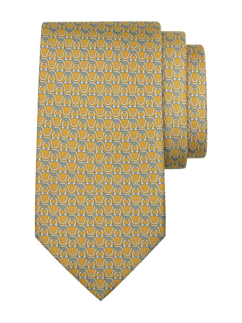 FERRAGAMO Gancini Print Silk Tie In Yellow Product Image