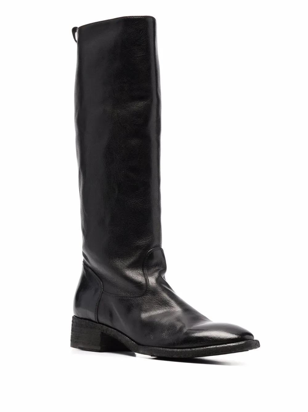 OFFICINE CREATIVE Knee-length Leather Boots In Schwarz Product Image