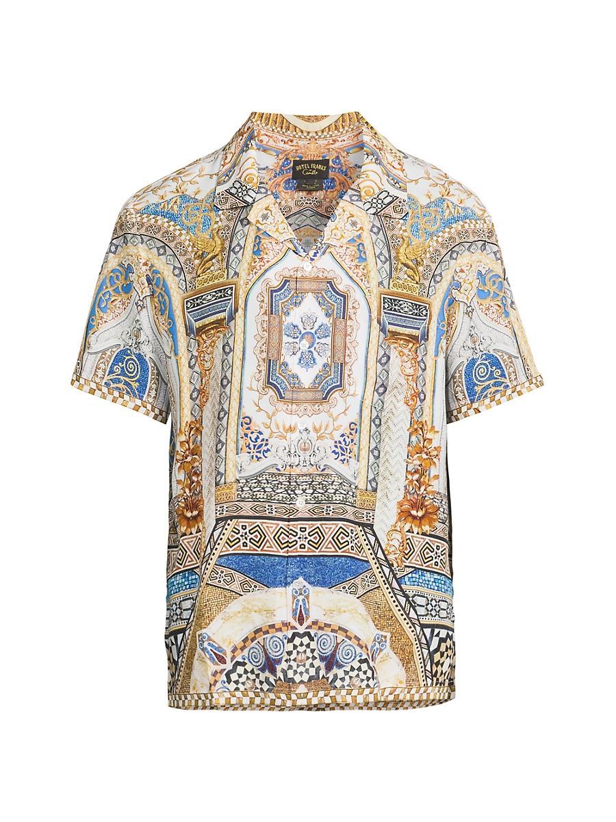 Mens Printed Short-Sleeve Camp Shirt Product Image